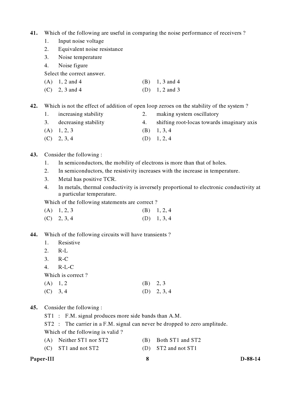 UGC NET Electronic Science Question Paper III December 2014 8