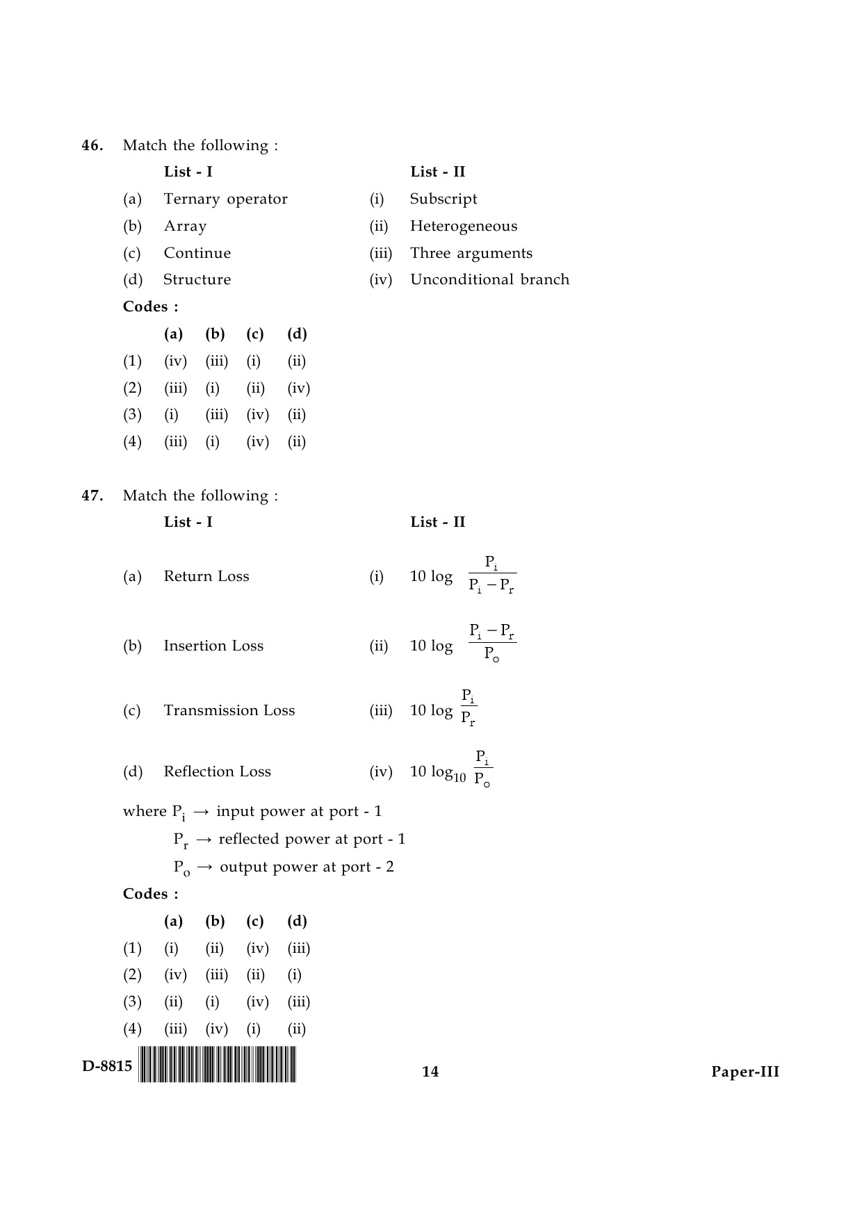 UGC NET Electronic Science Question Paper III December 2015 14