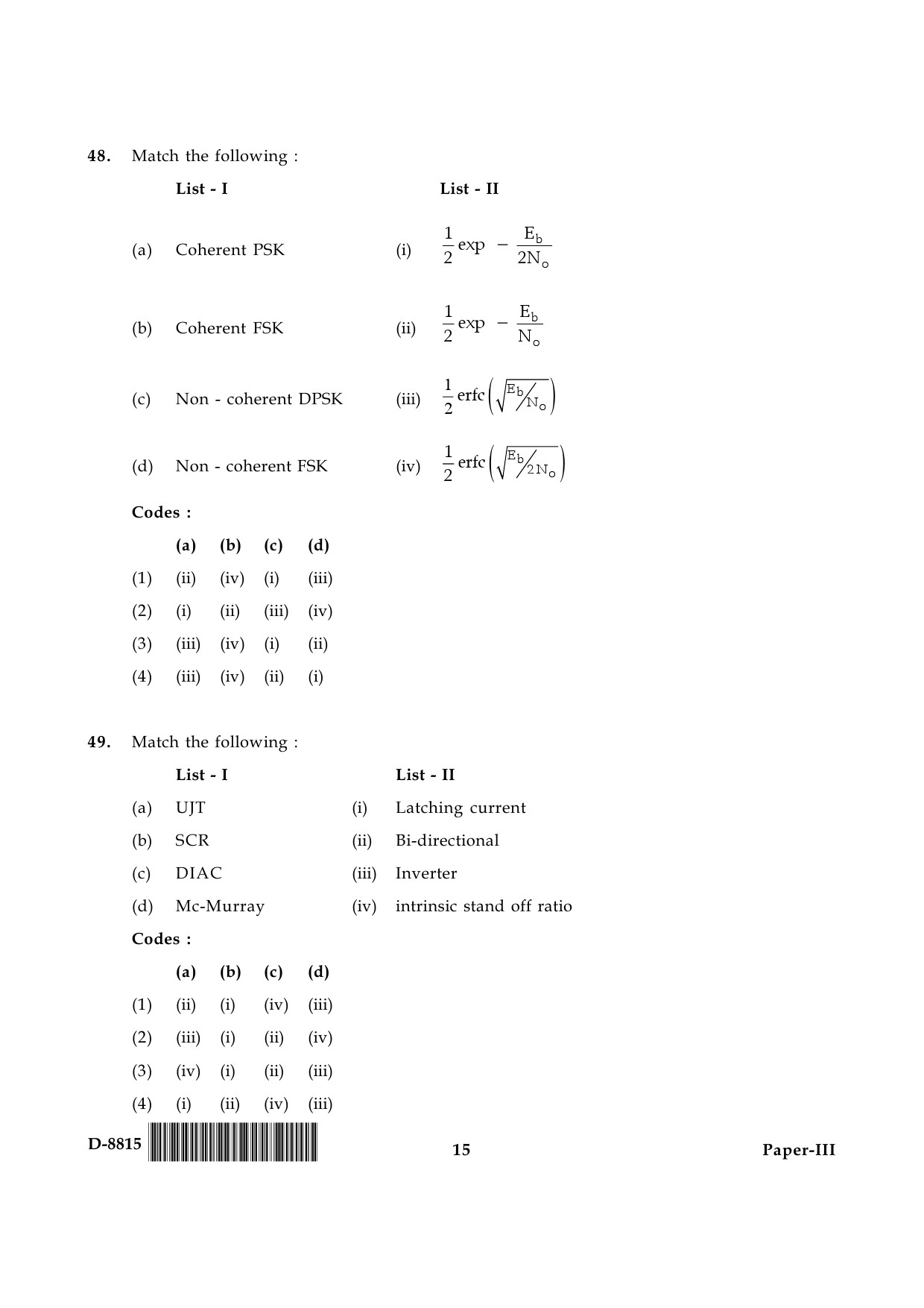 UGC NET Electronic Science Question Paper III December 2015 15