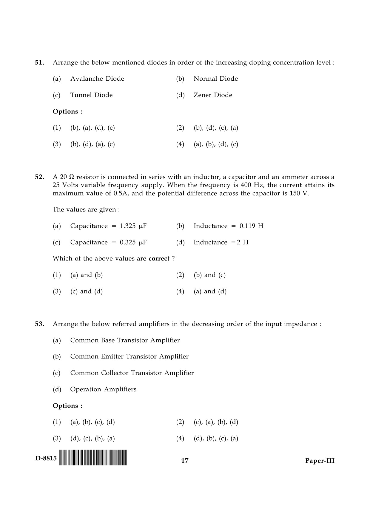 UGC NET Electronic Science Question Paper III December 2015 17