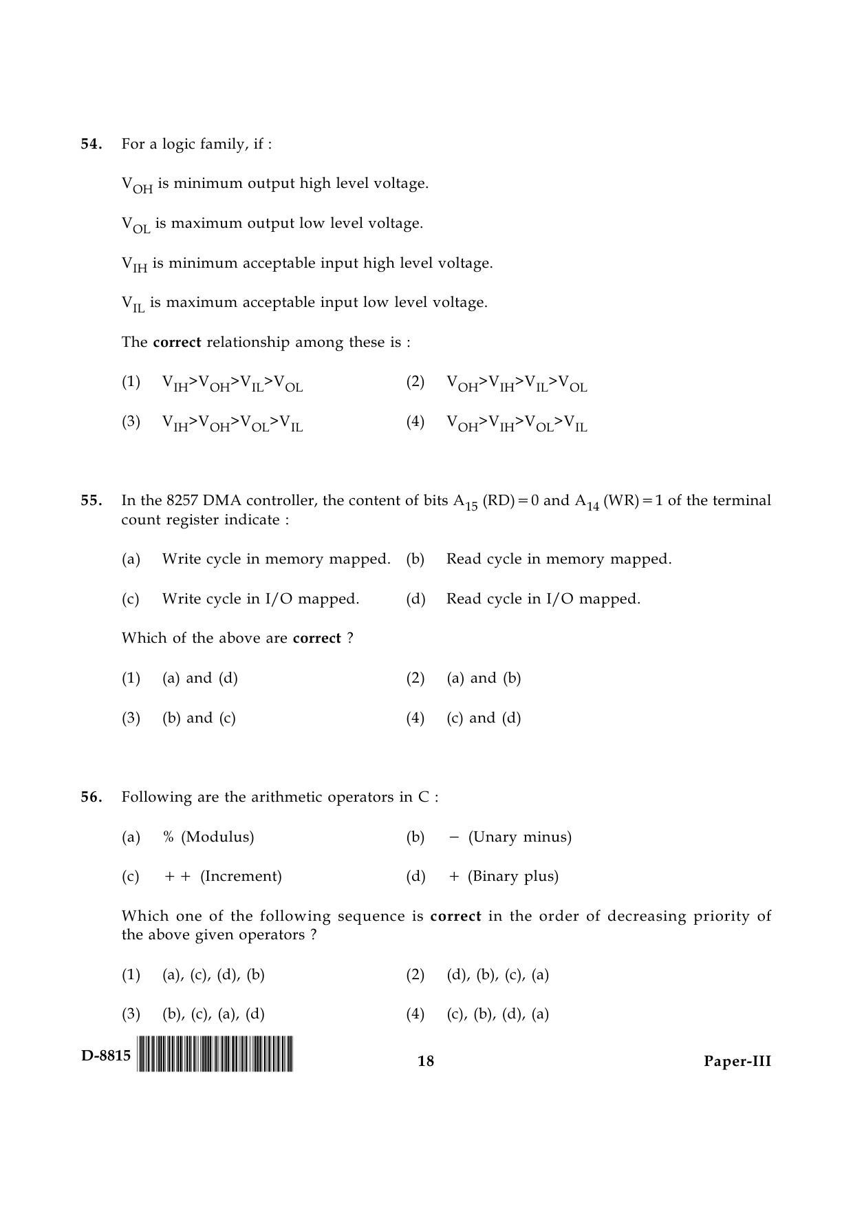 UGC NET Electronic Science Question Paper III December 2015 18