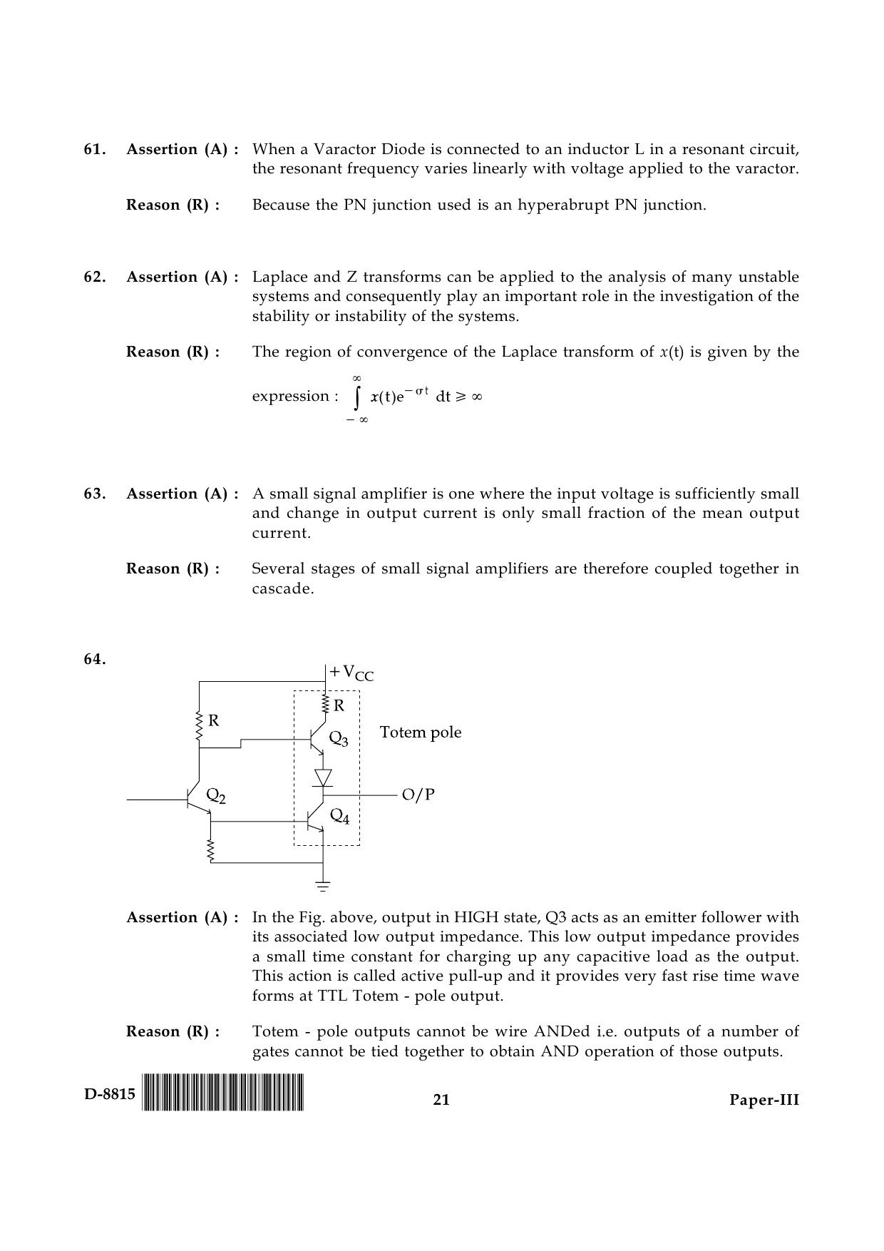 UGC NET Electronic Science Question Paper III December 2015 21