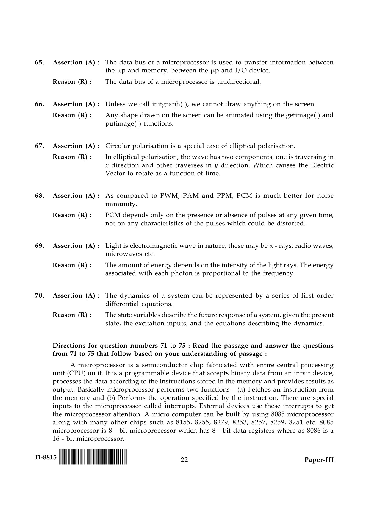 UGC NET Electronic Science Question Paper III December 2015 22