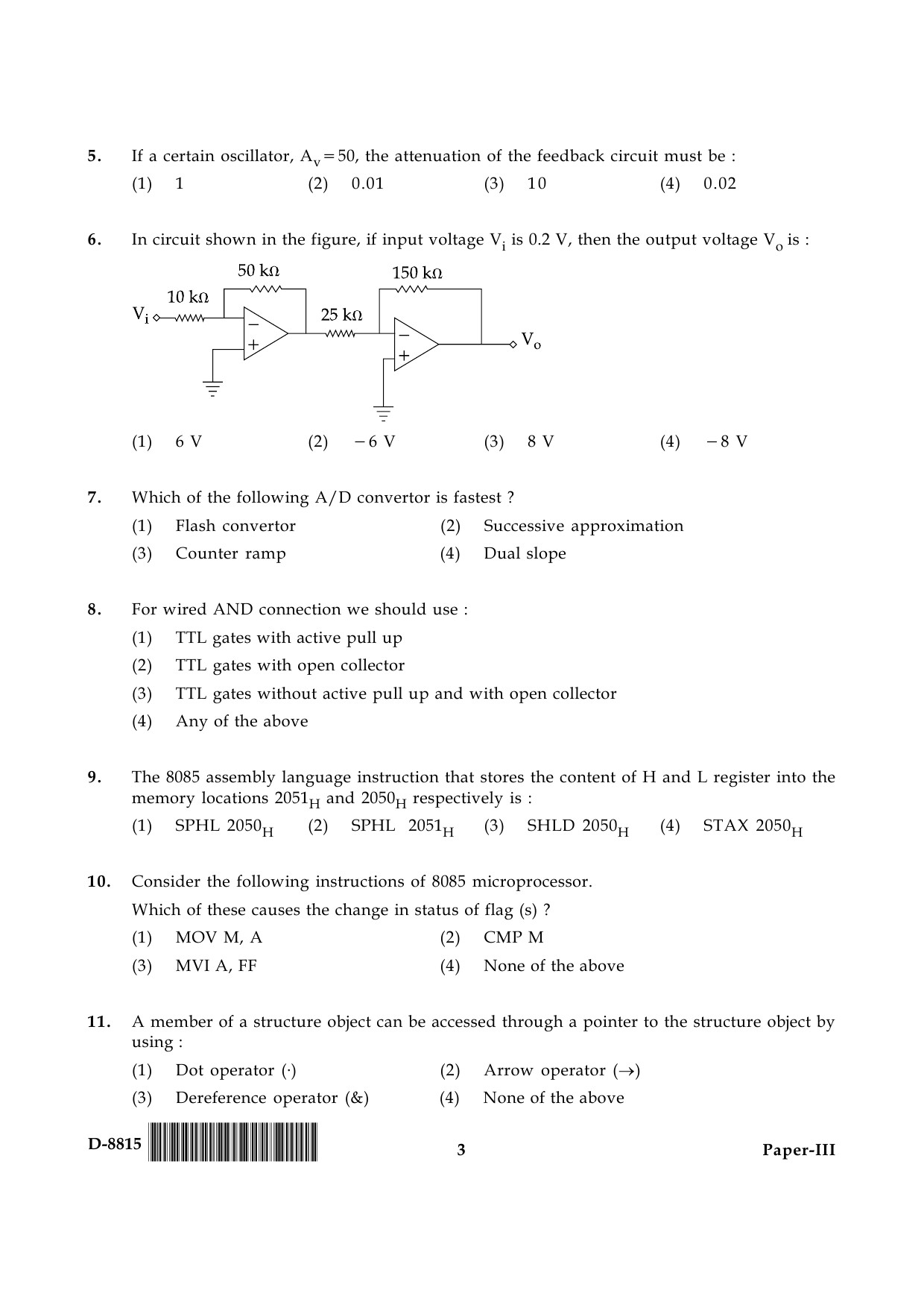 UGC NET Electronic Science Question Paper III December 2015 3