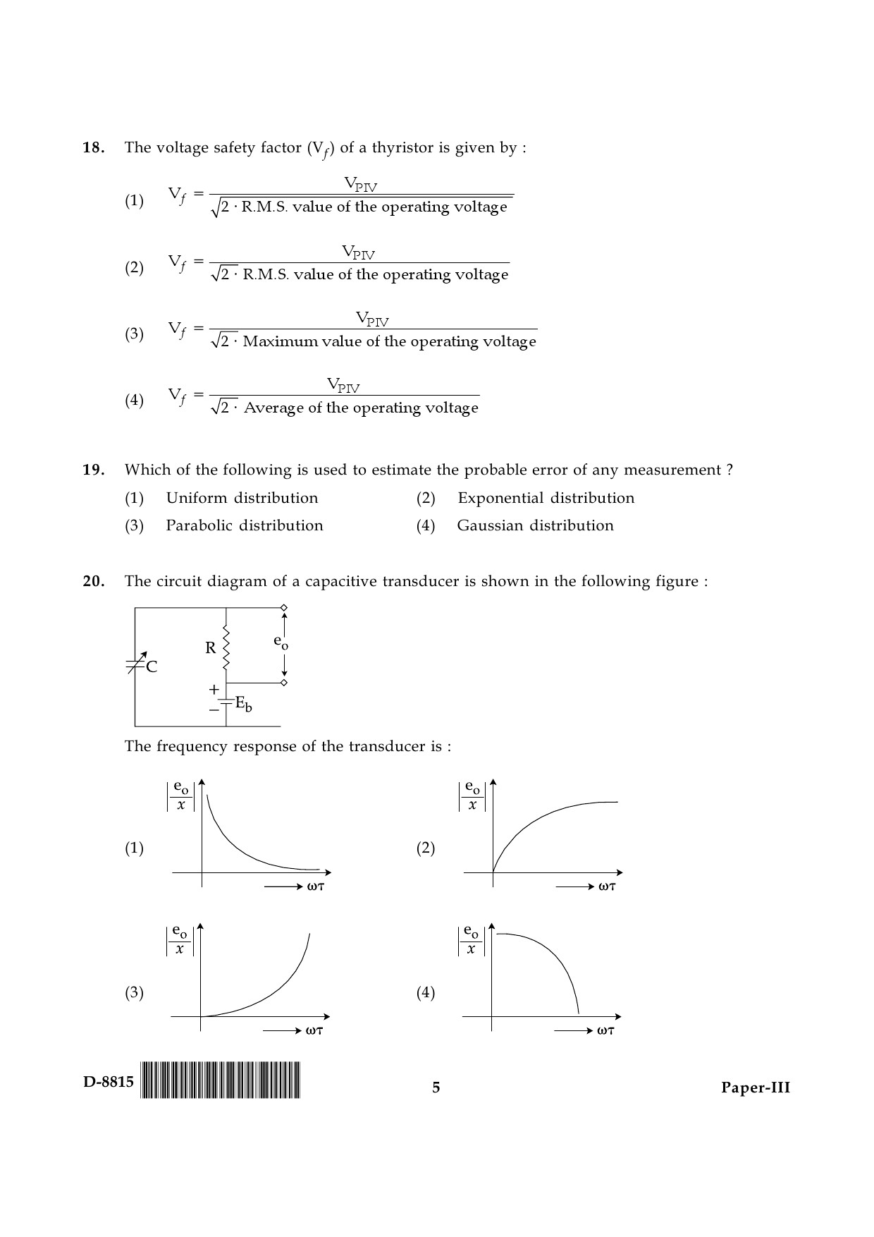 UGC NET Electronic Science Question Paper III December 2015 5