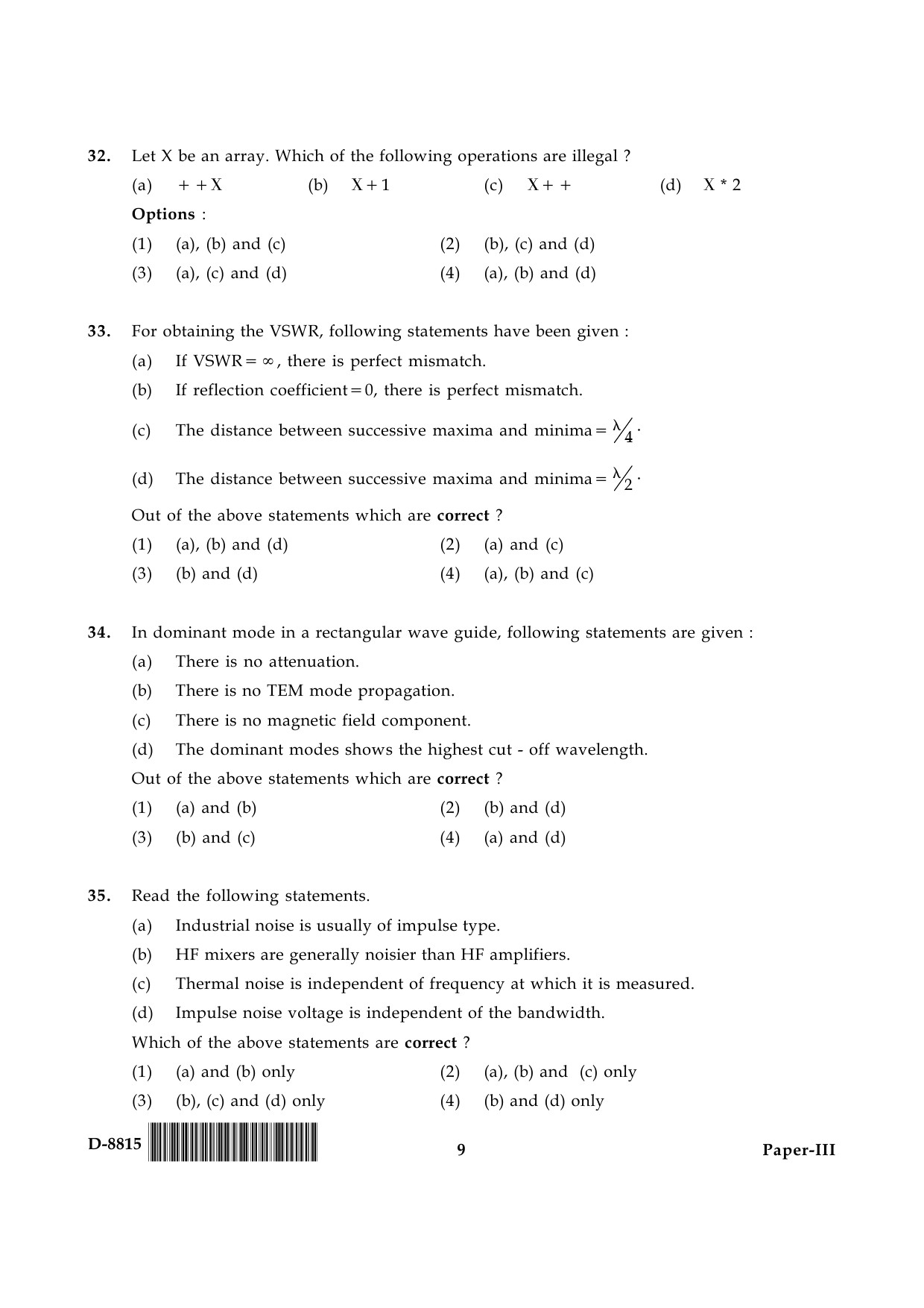 UGC NET Electronic Science Question Paper III December 2015 9