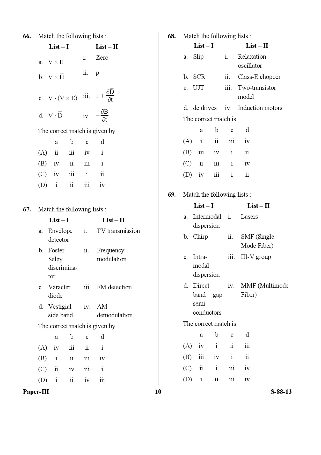 UGC NET Electronic Science Question Paper III Exam September 2013 10