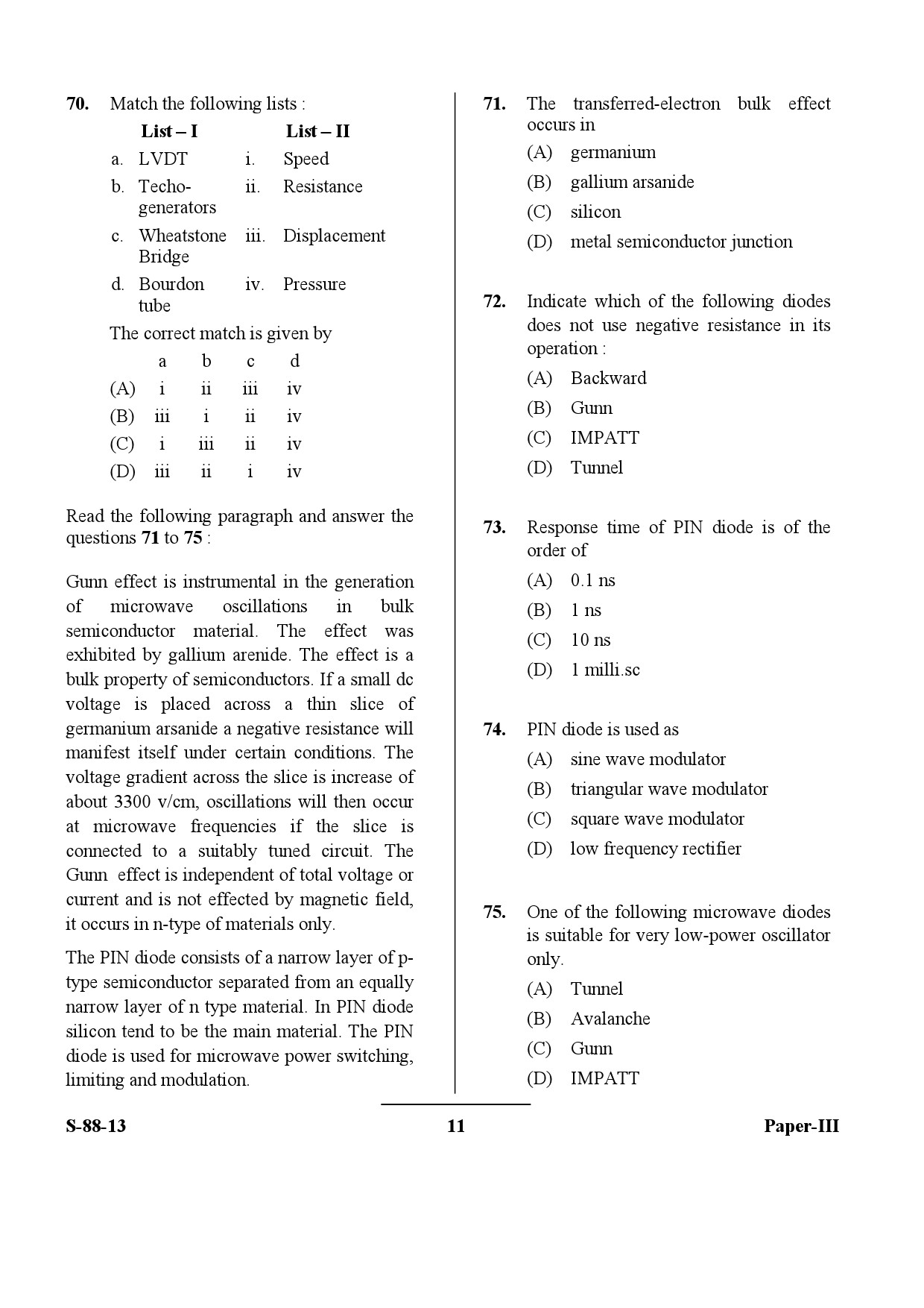 UGC NET Electronic Science Question Paper III Exam September 2013 11