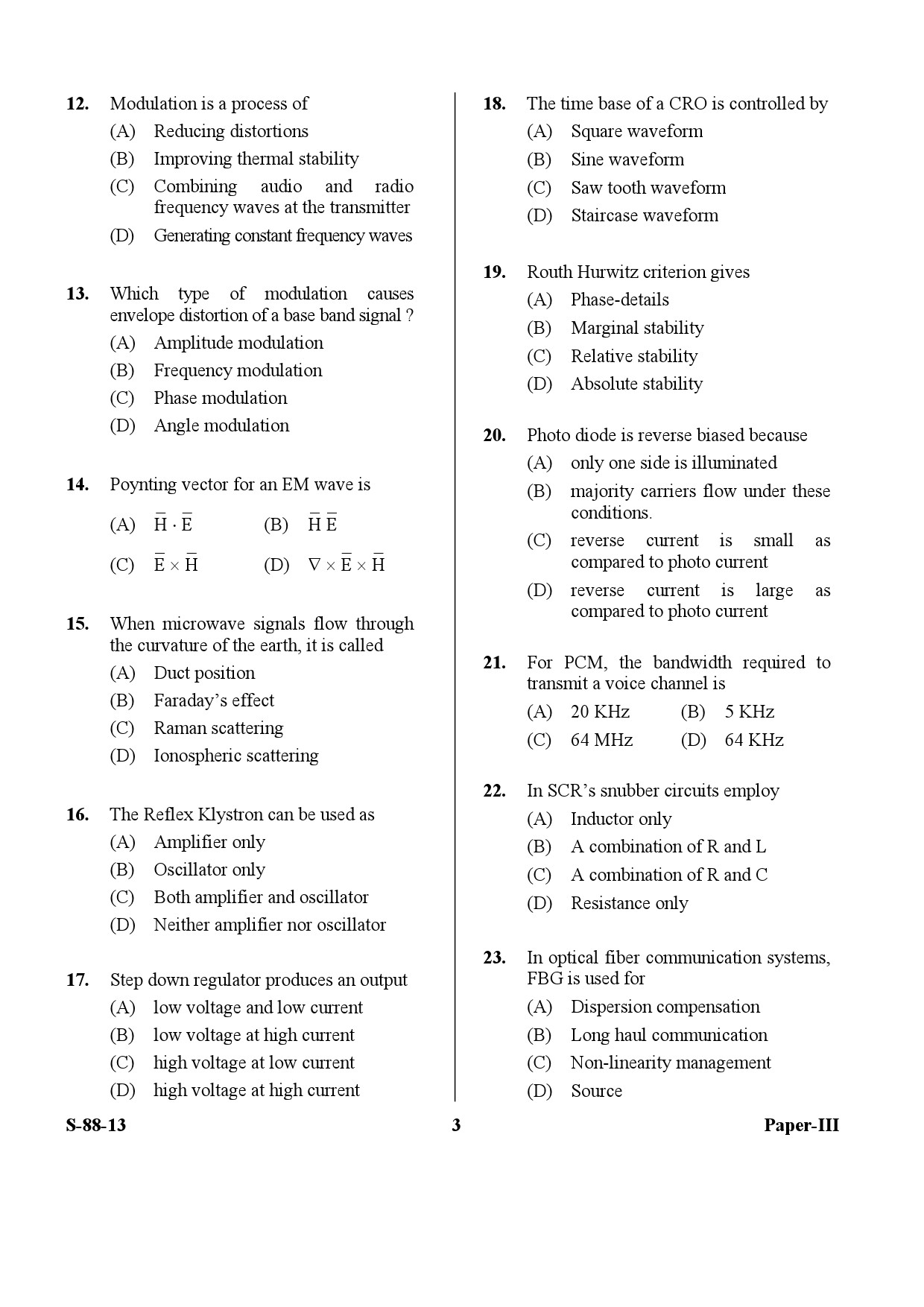 UGC NET Electronic Science Question Paper III Exam September 2013 3