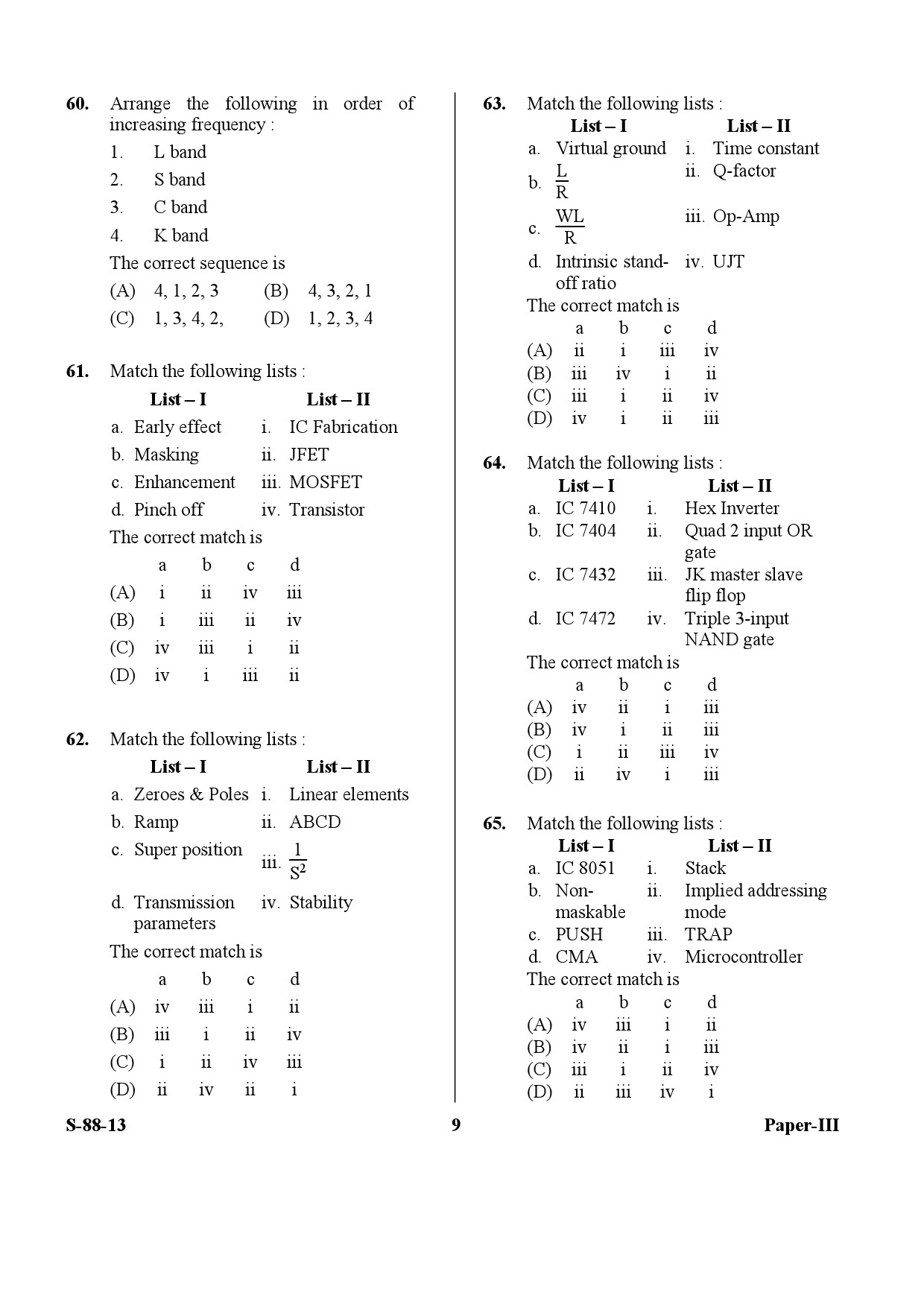 UGC NET Electronic Science Question Paper III Exam September 2013 9