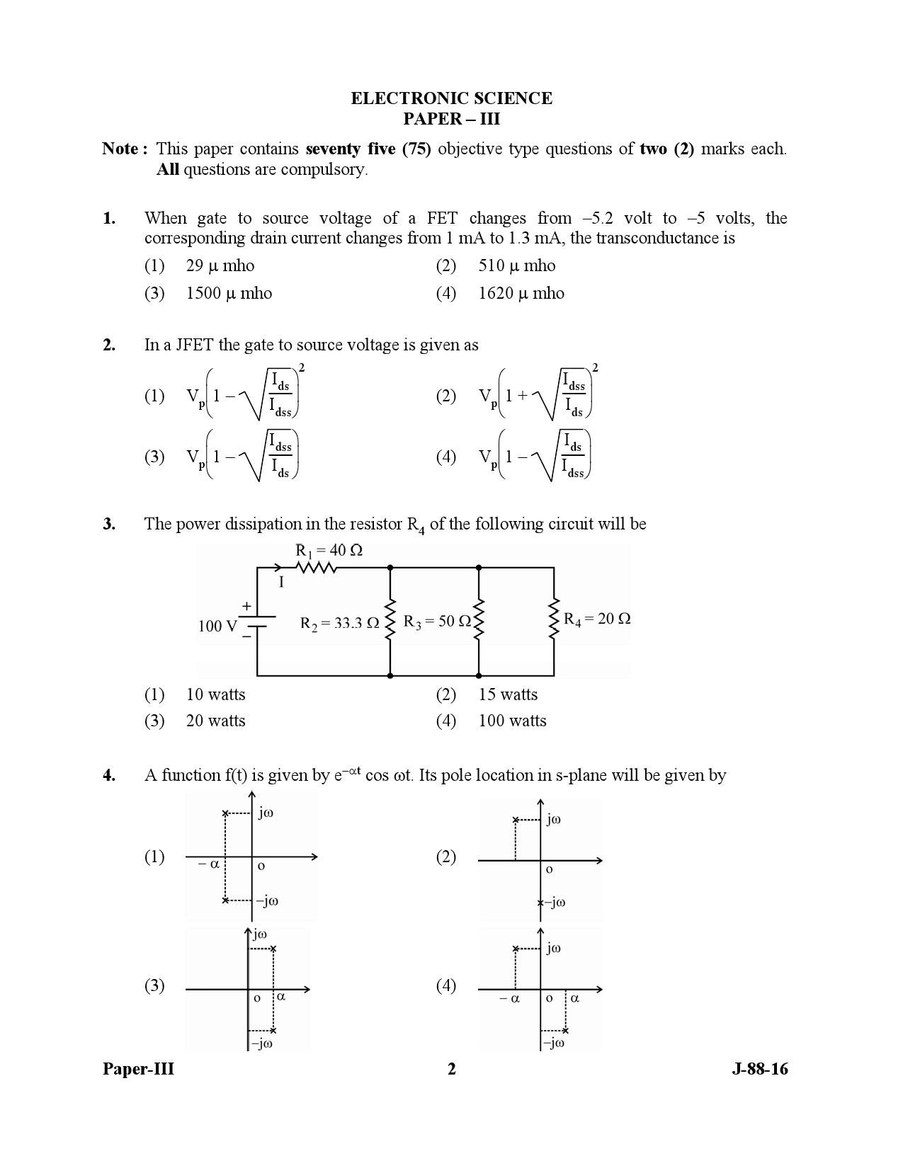 UGC NET Electronic Science Question Paper III July 2016 2