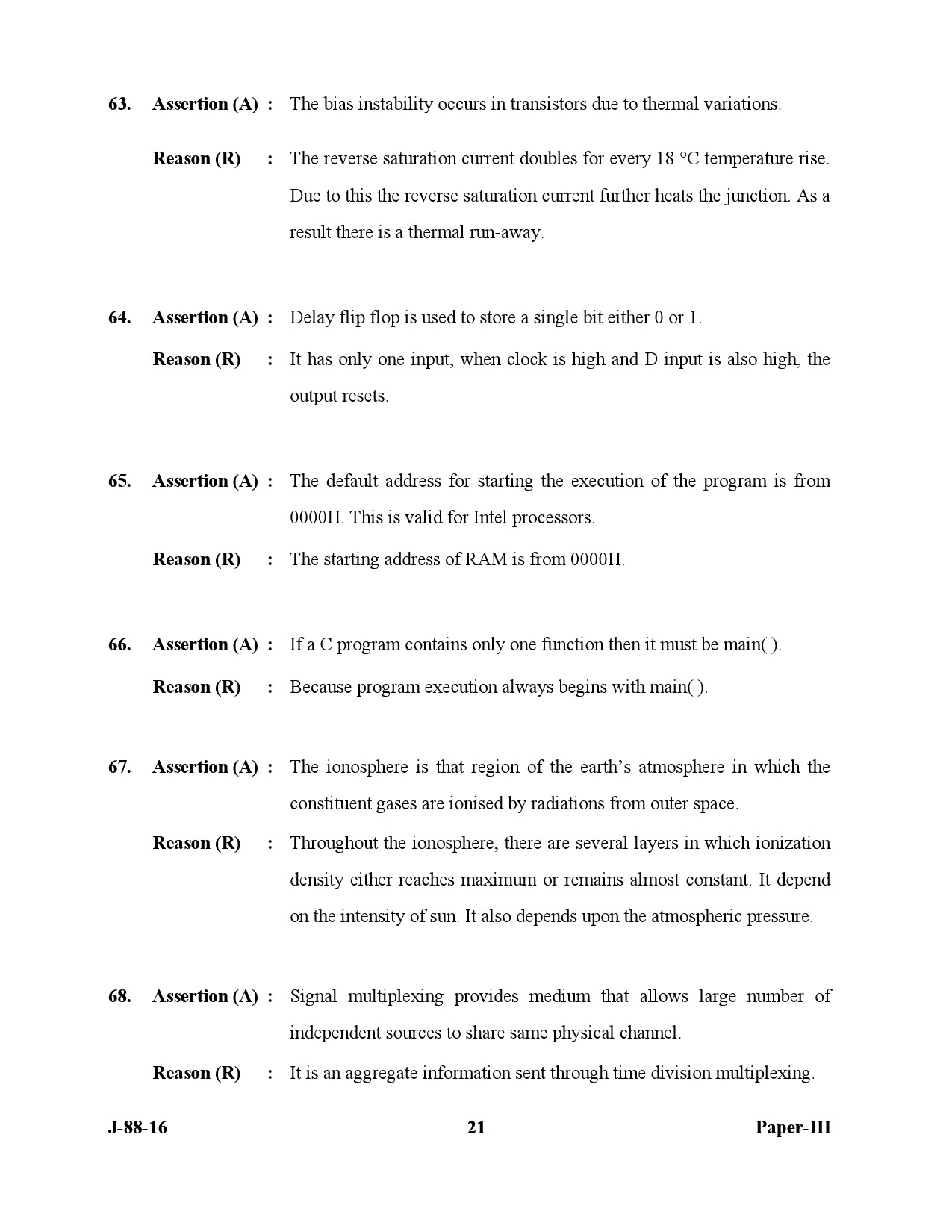 UGC NET Electronic Science Question Paper III July 2016 21