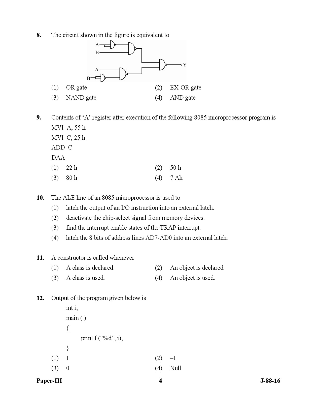 UGC NET Electronic Science Question Paper III July 2016 4