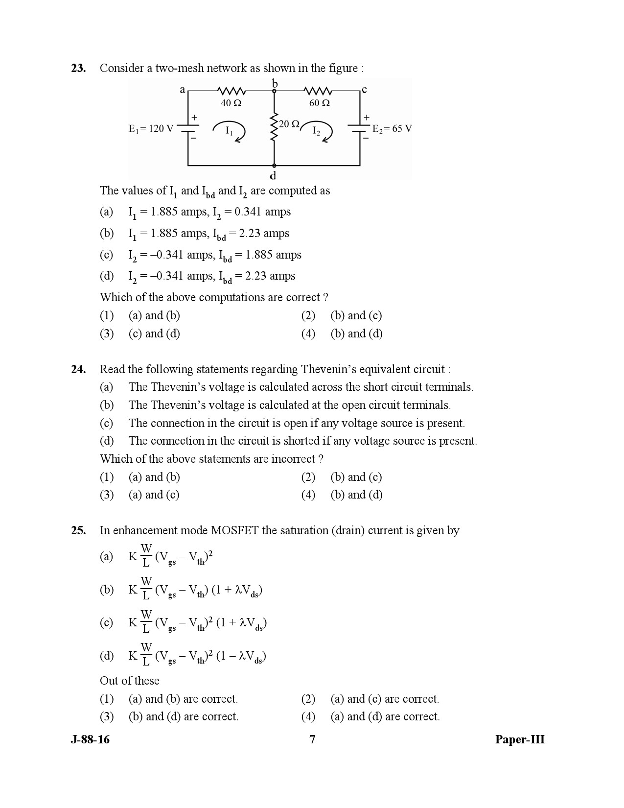 UGC NET Electronic Science Question Paper III July 2016 7