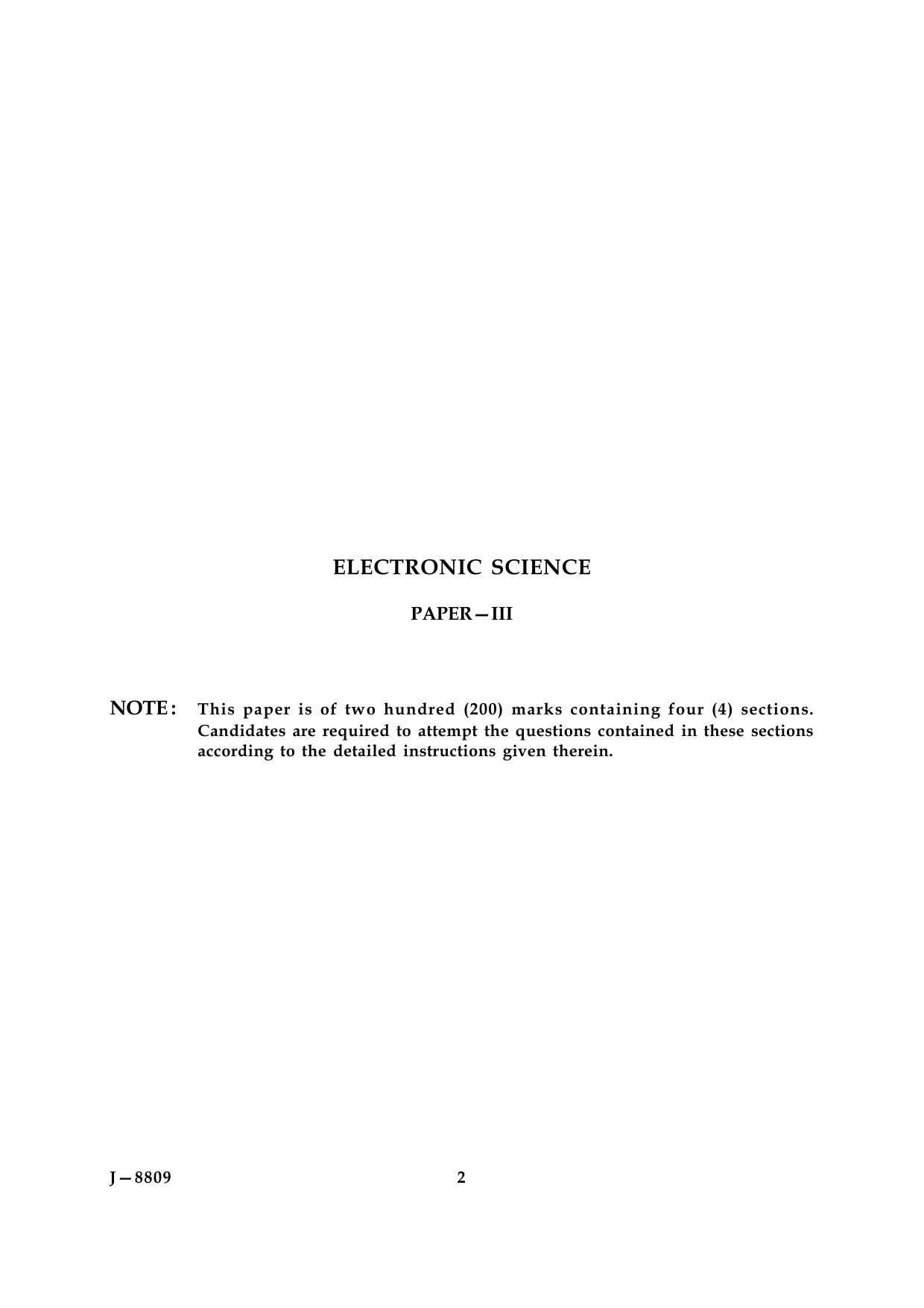 UGC NET Electronic Science Question Paper III June 2009 2