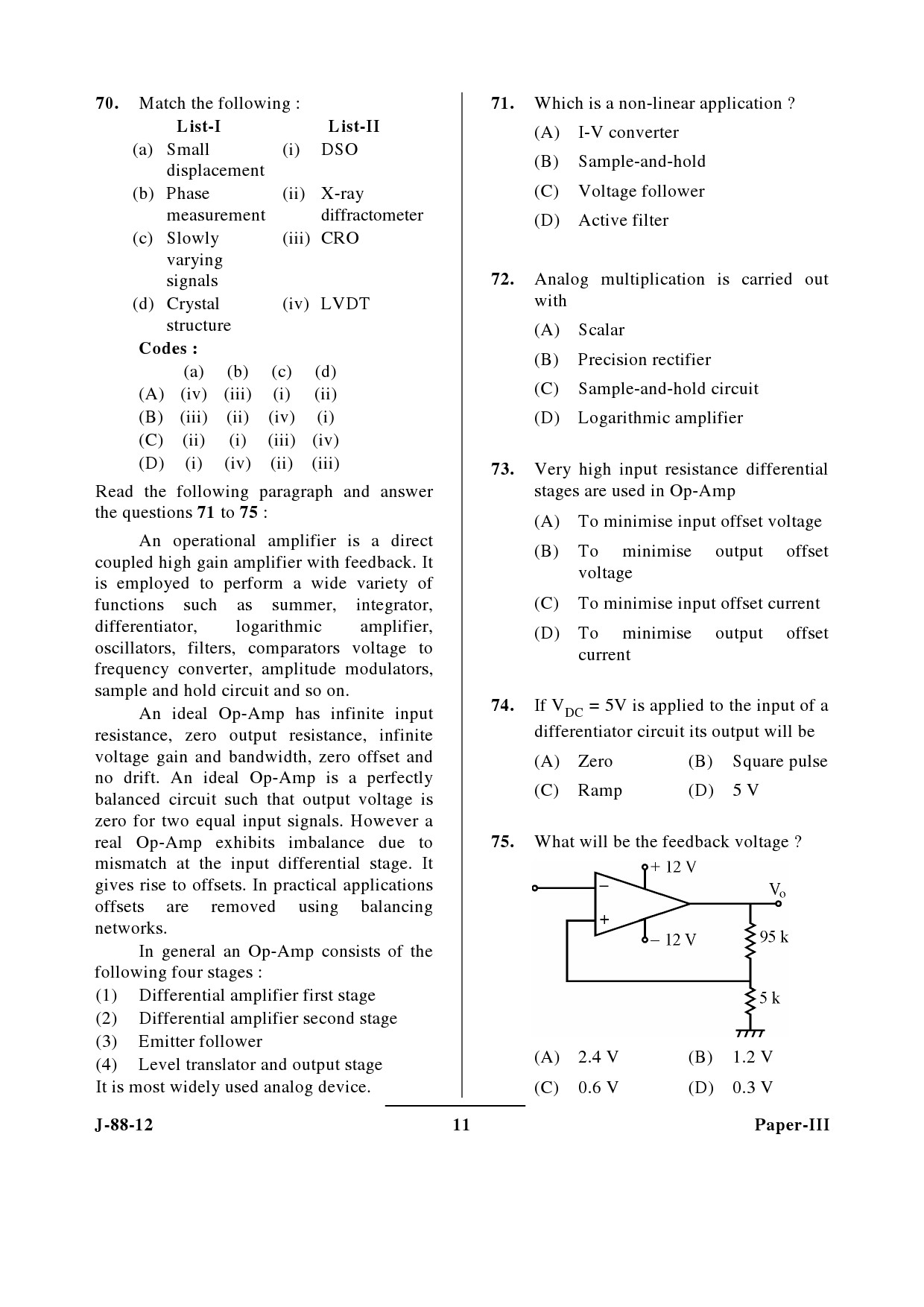 UGC NET Electronic Science Question Paper III June 2012 11