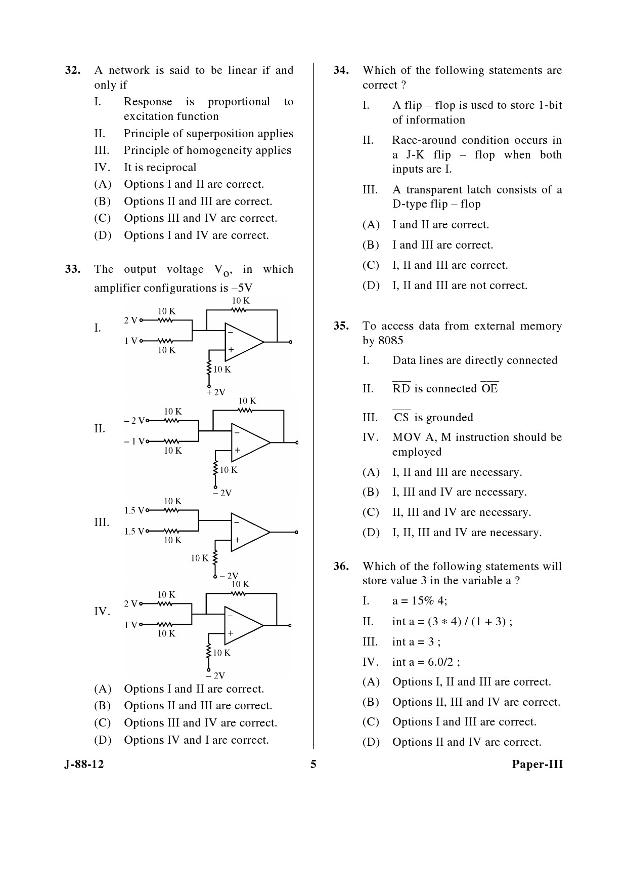 UGC NET Electronic Science Question Paper III June 2012 5