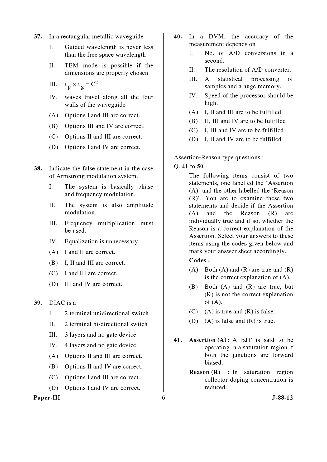 UGC NET Electronic Science Question Paper III June 2012 6