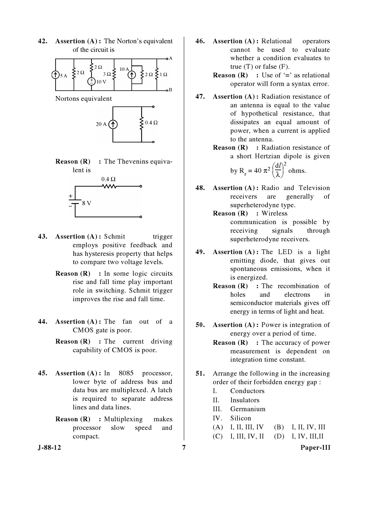 UGC NET Electronic Science Question Paper III June 2012 7