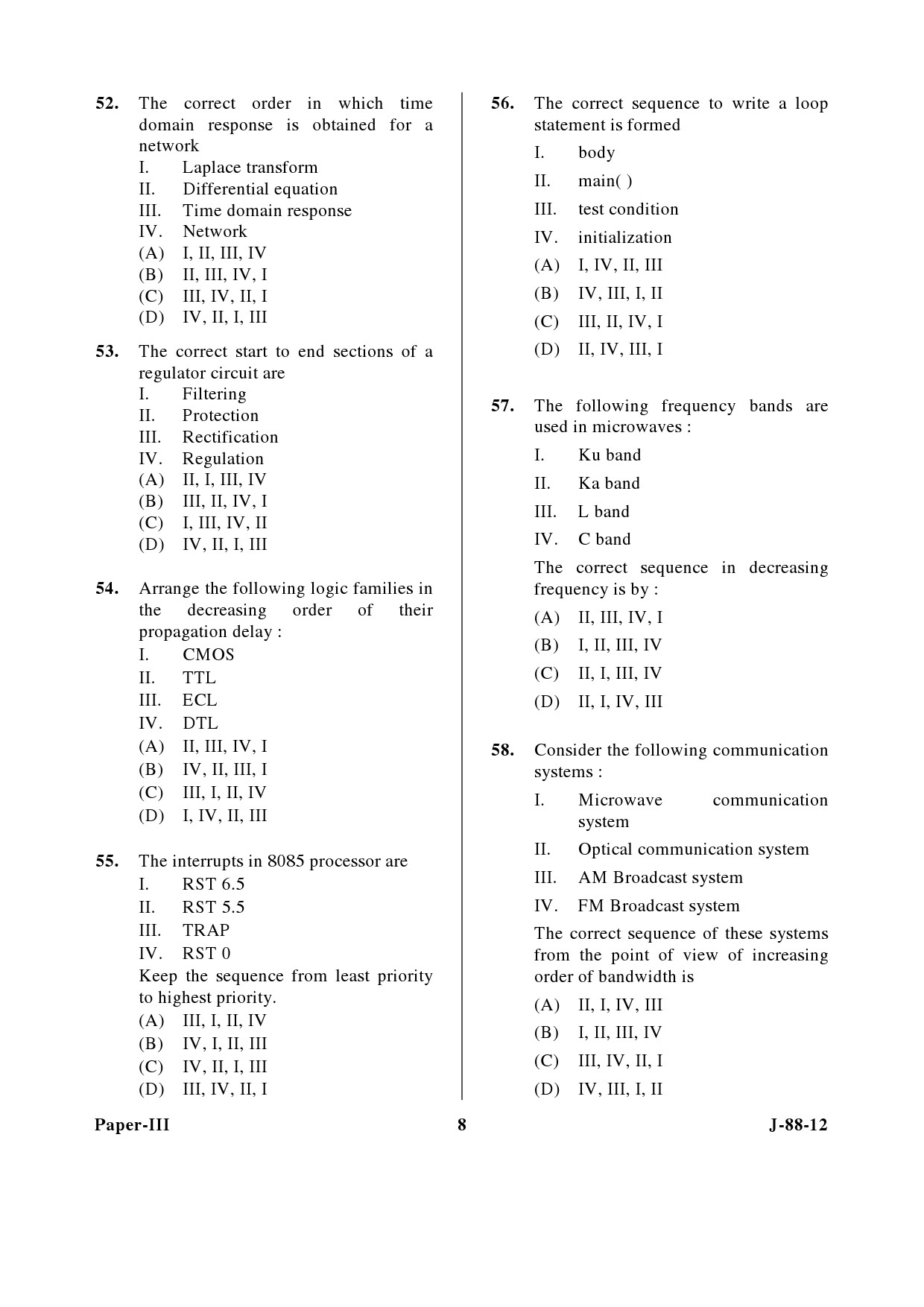 UGC NET Electronic Science Question Paper III June 2012 8