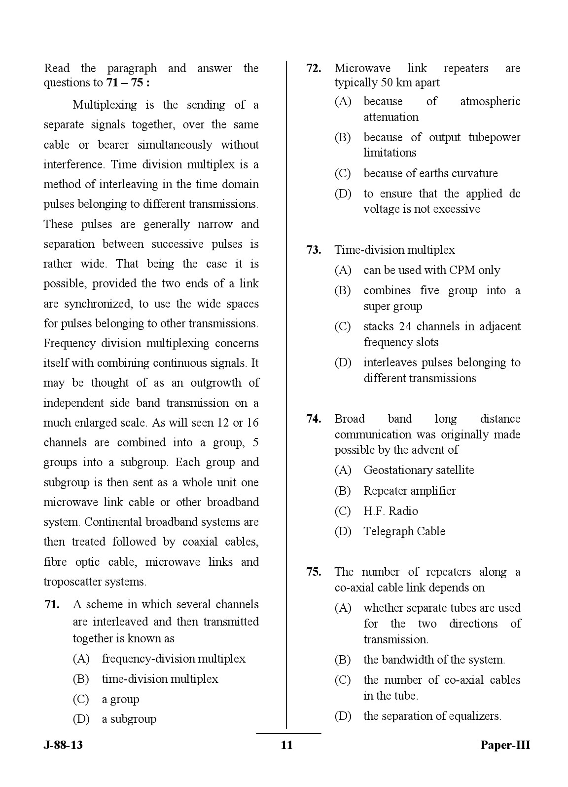 UGC NET Electronic Science Question Paper III June 2013 11