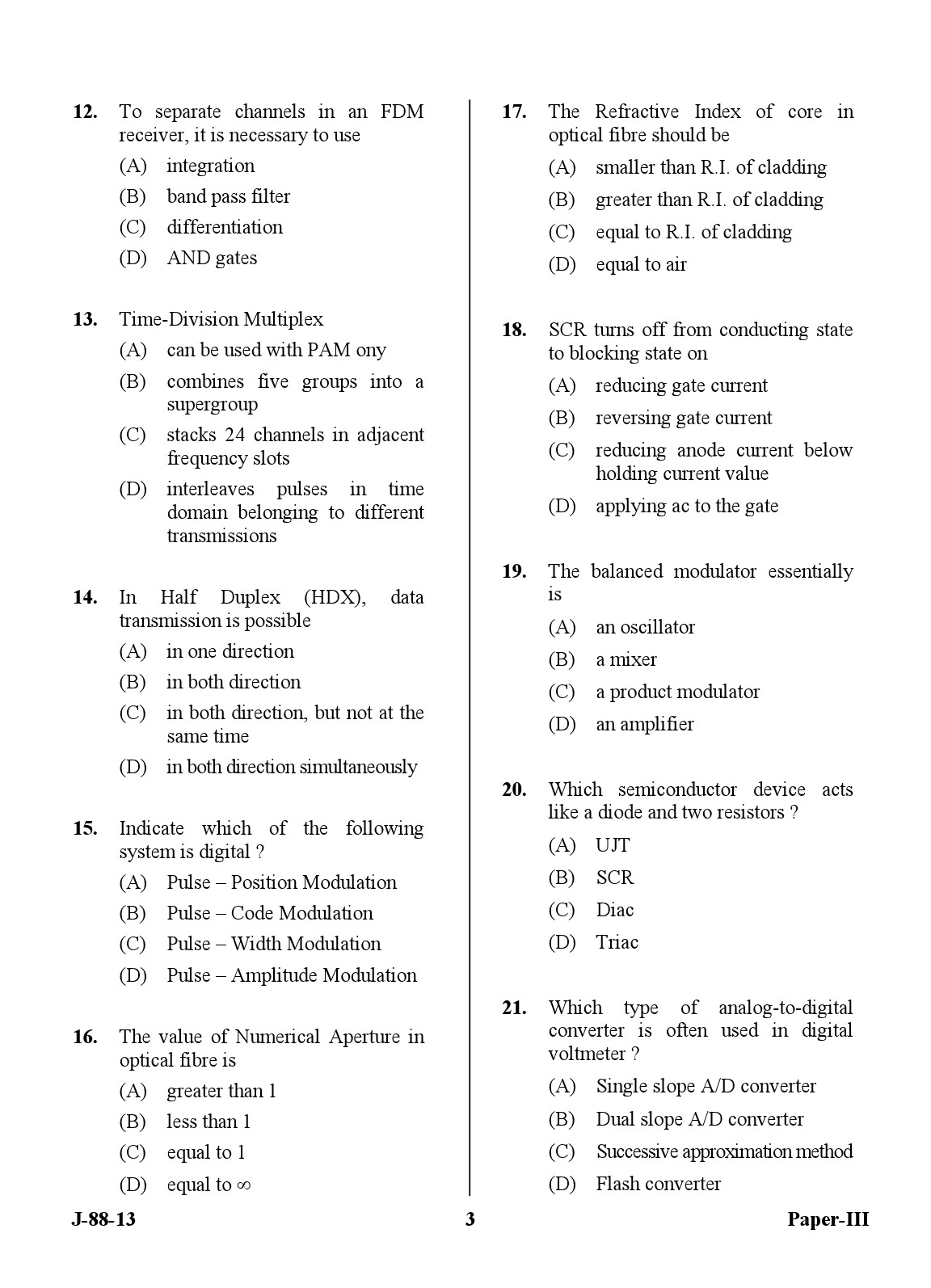 UGC NET Electronic Science Question Paper III June 2013 3