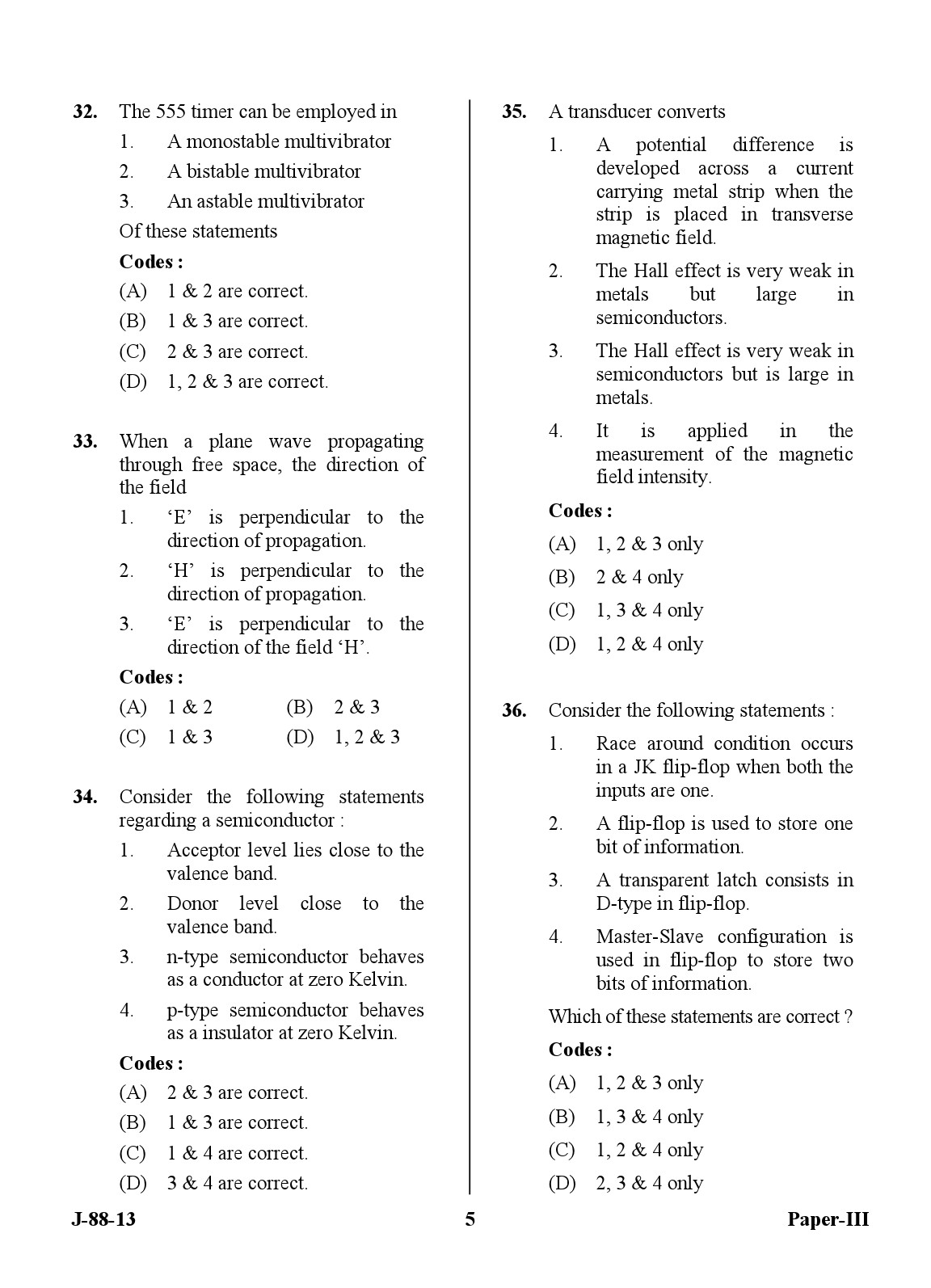 UGC NET Electronic Science Question Paper III June 2013 5