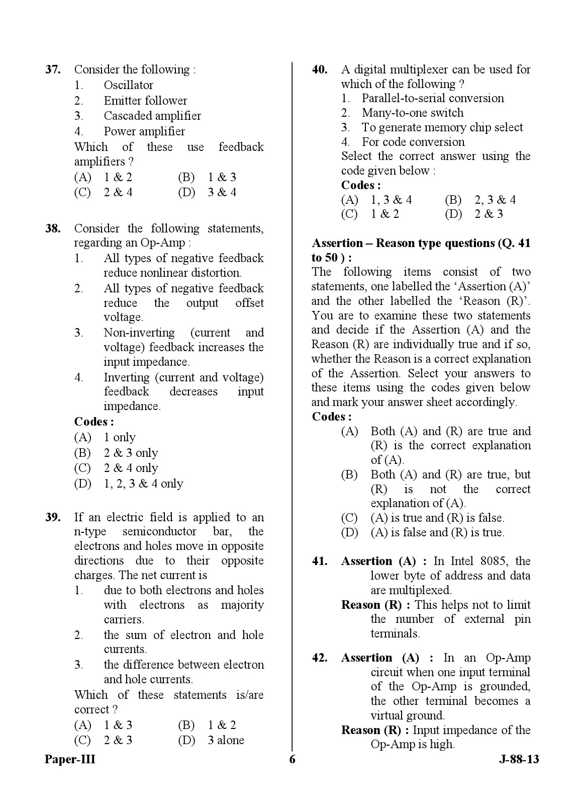 UGC NET Electronic Science Question Paper III June 2013 6