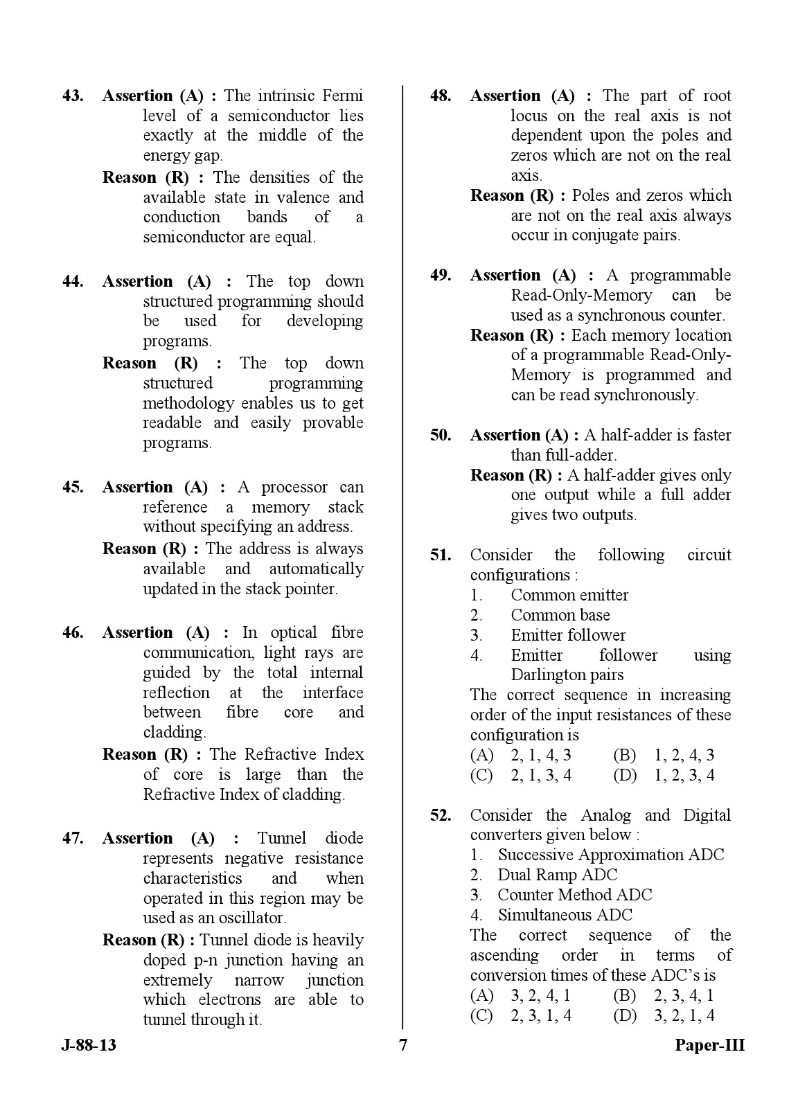 UGC NET Electronic Science Question Paper III June 2013 7