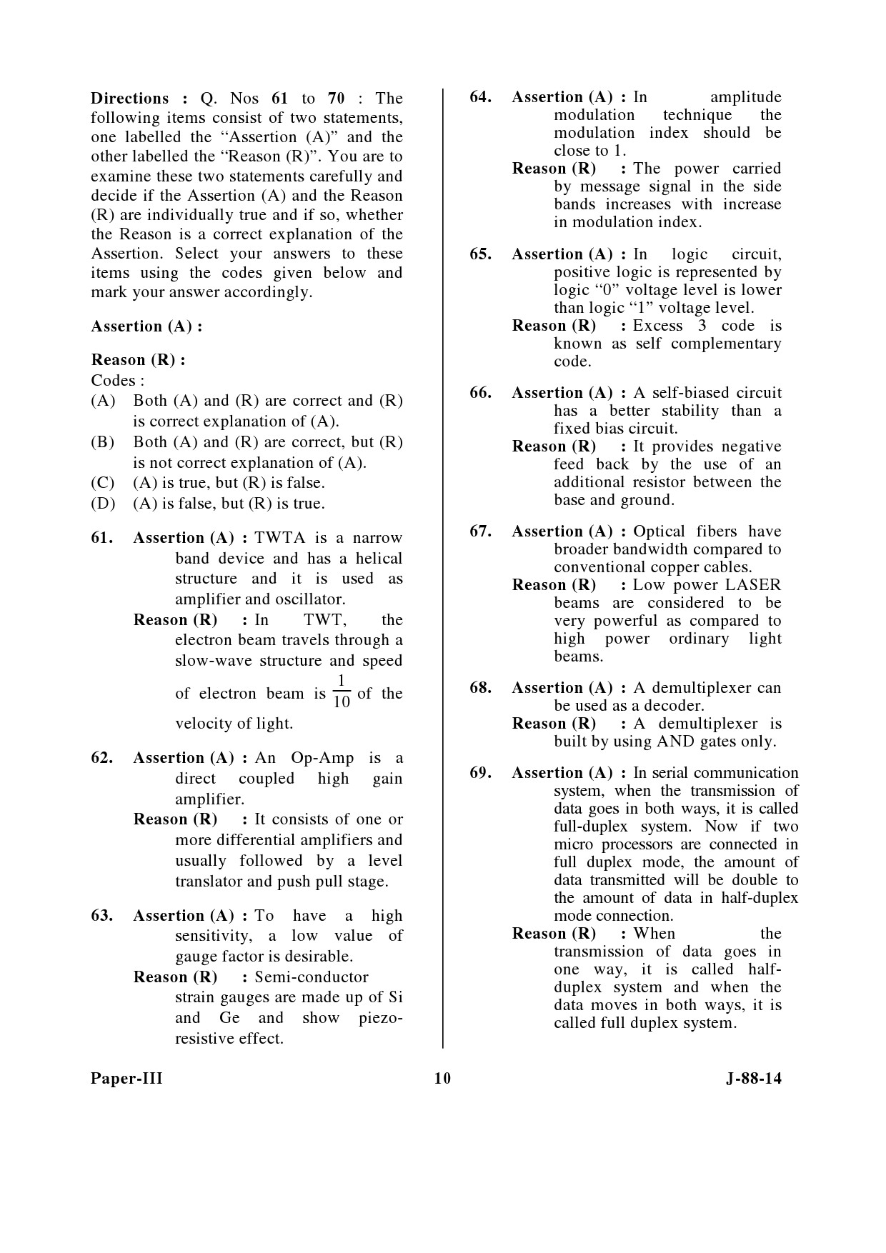 UGC NET Electronic Science Question Paper III June 2014 10