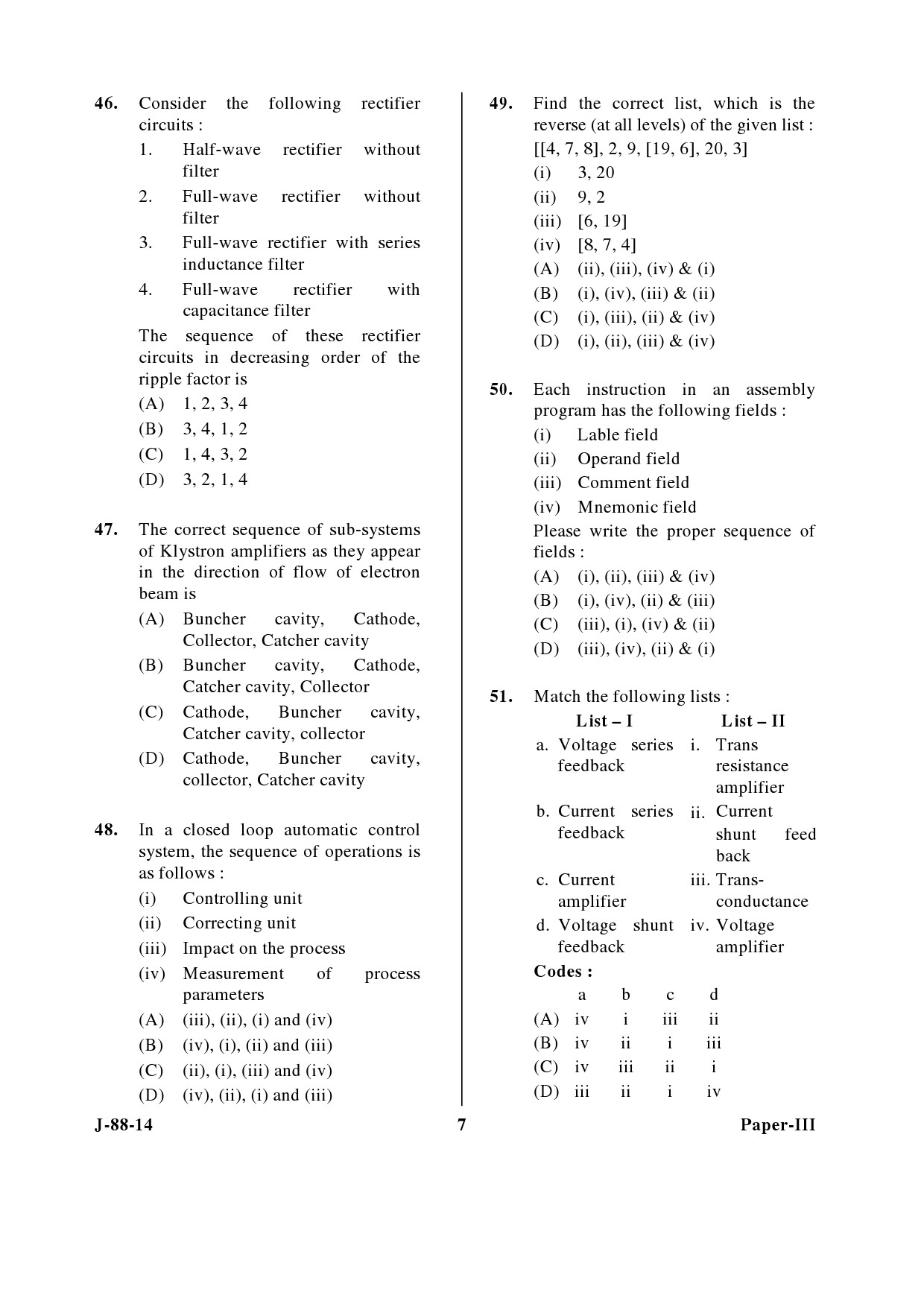 UGC NET Electronic Science Question Paper III June 2014 7