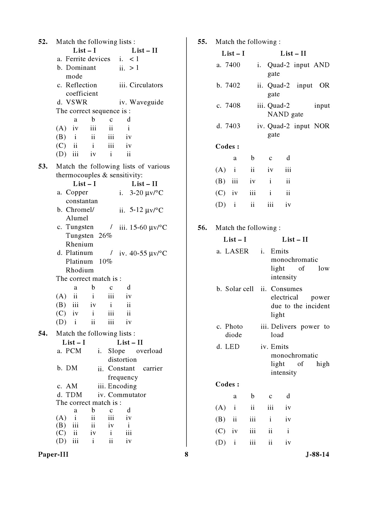 UGC NET Electronic Science Question Paper III June 2014 8