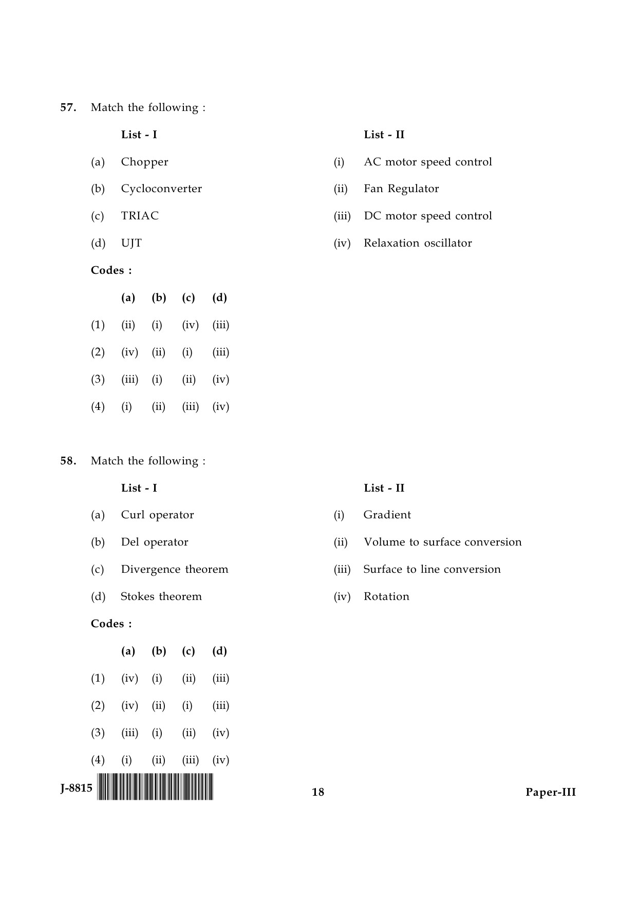 UGC NET Electronic Science Question Paper III June 2015 18