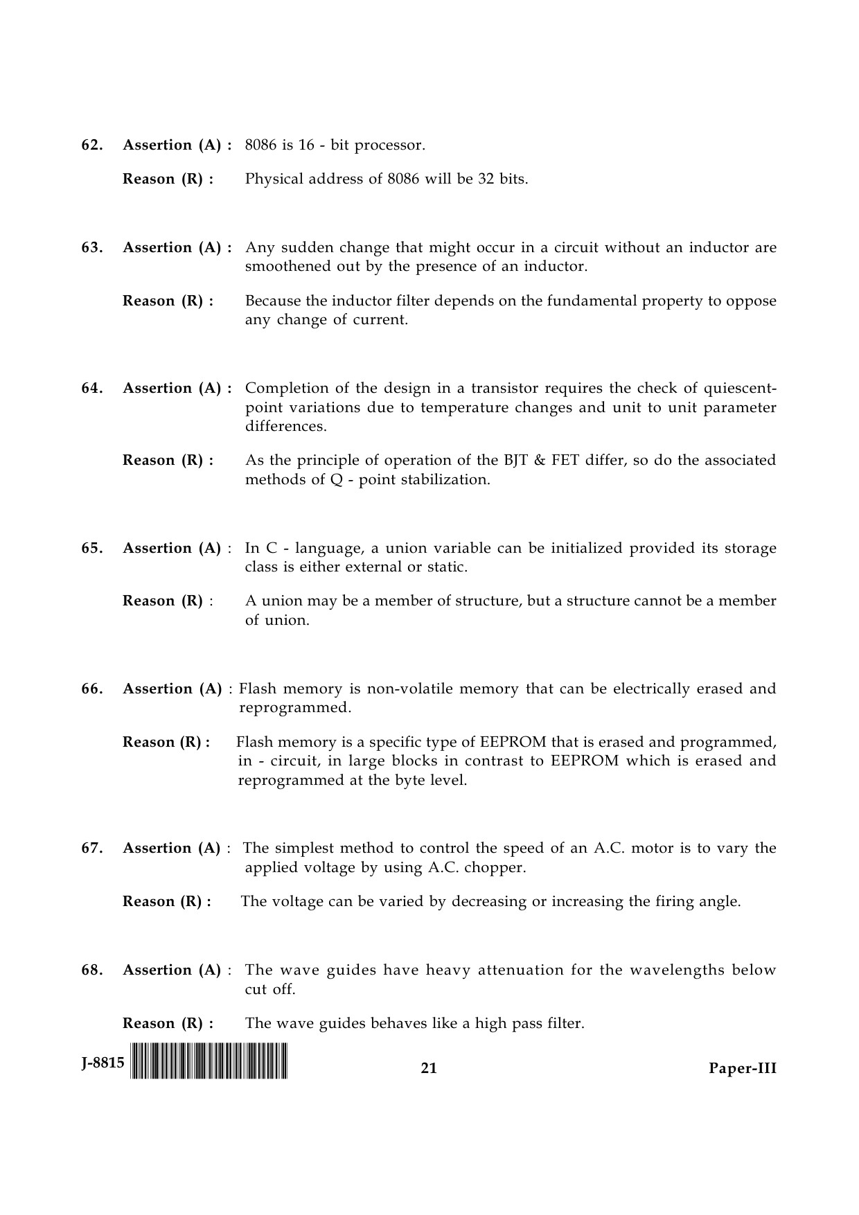 UGC NET Electronic Science Question Paper III June 2015 21