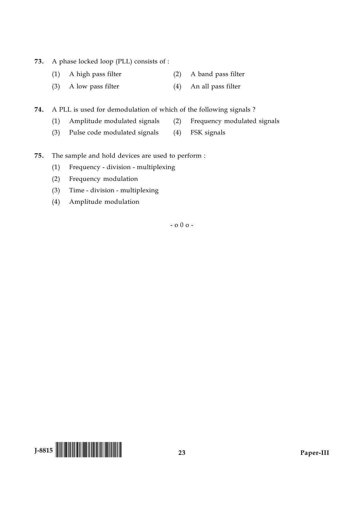 UGC NET Electronic Science Question Paper III June 2015 23