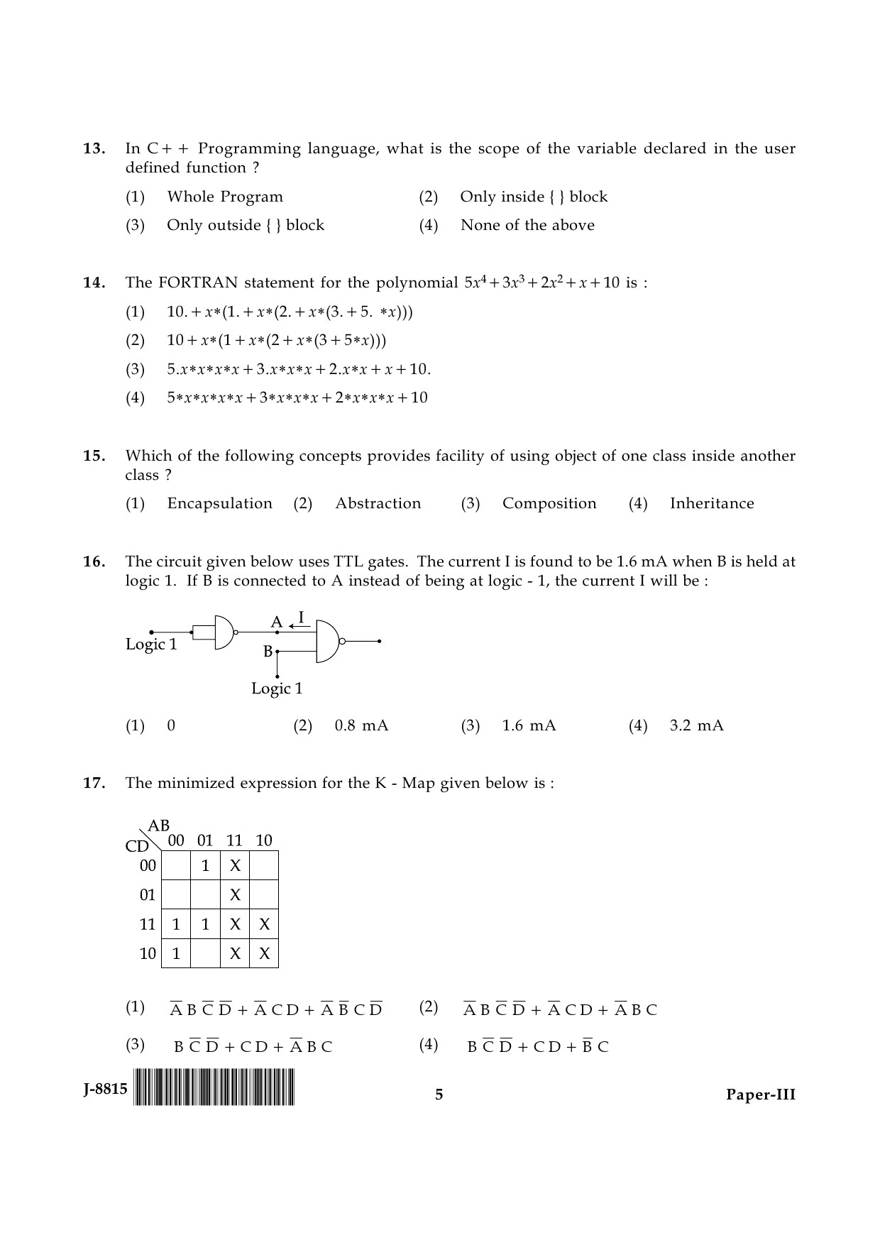 UGC NET Electronic Science Question Paper III June 2015 5