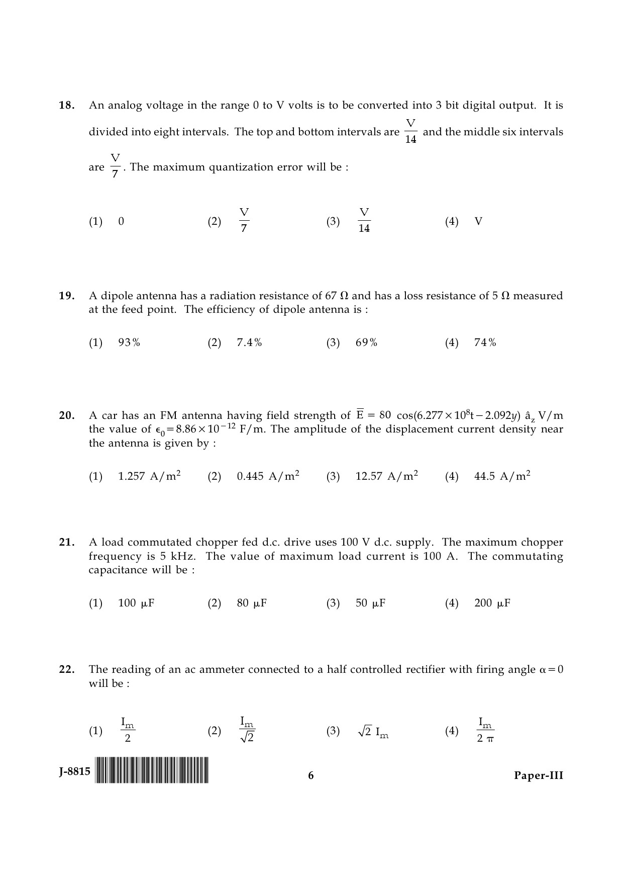 UGC NET Electronic Science Question Paper III June 2015 6