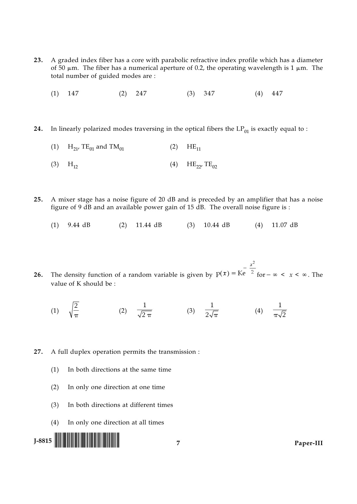 UGC NET Electronic Science Question Paper III June 2015 7