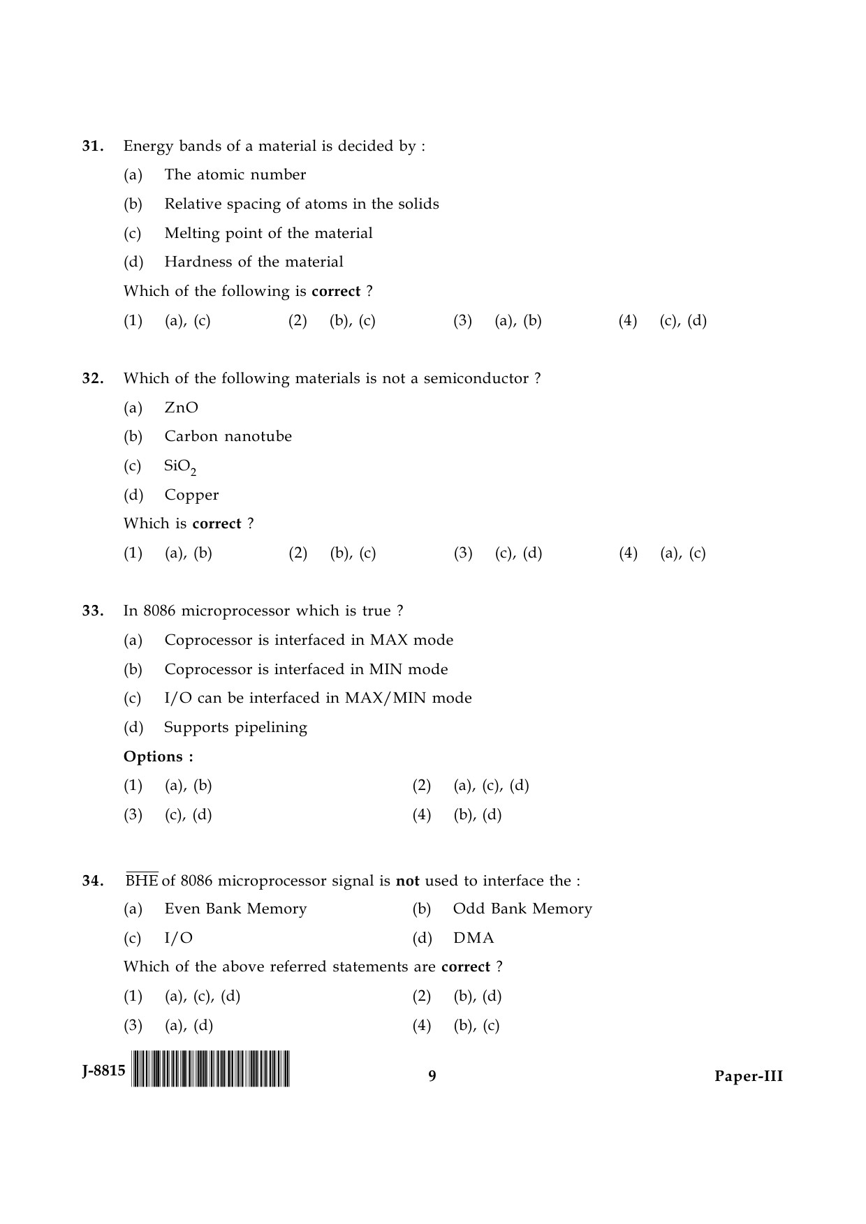 UGC NET Electronic Science Question Paper III June 2015 9