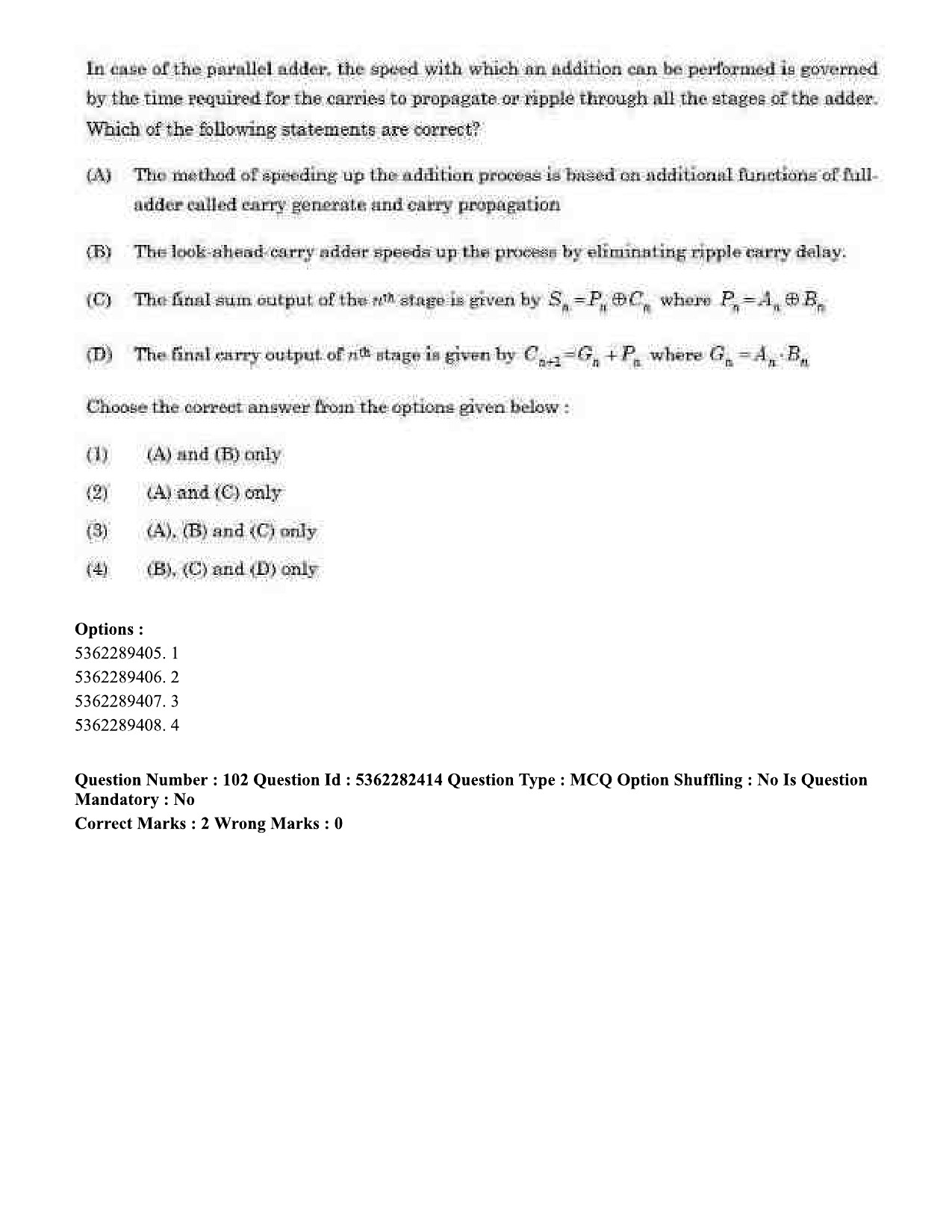 UGC NET Electronic Science Question Paper September 2020 102