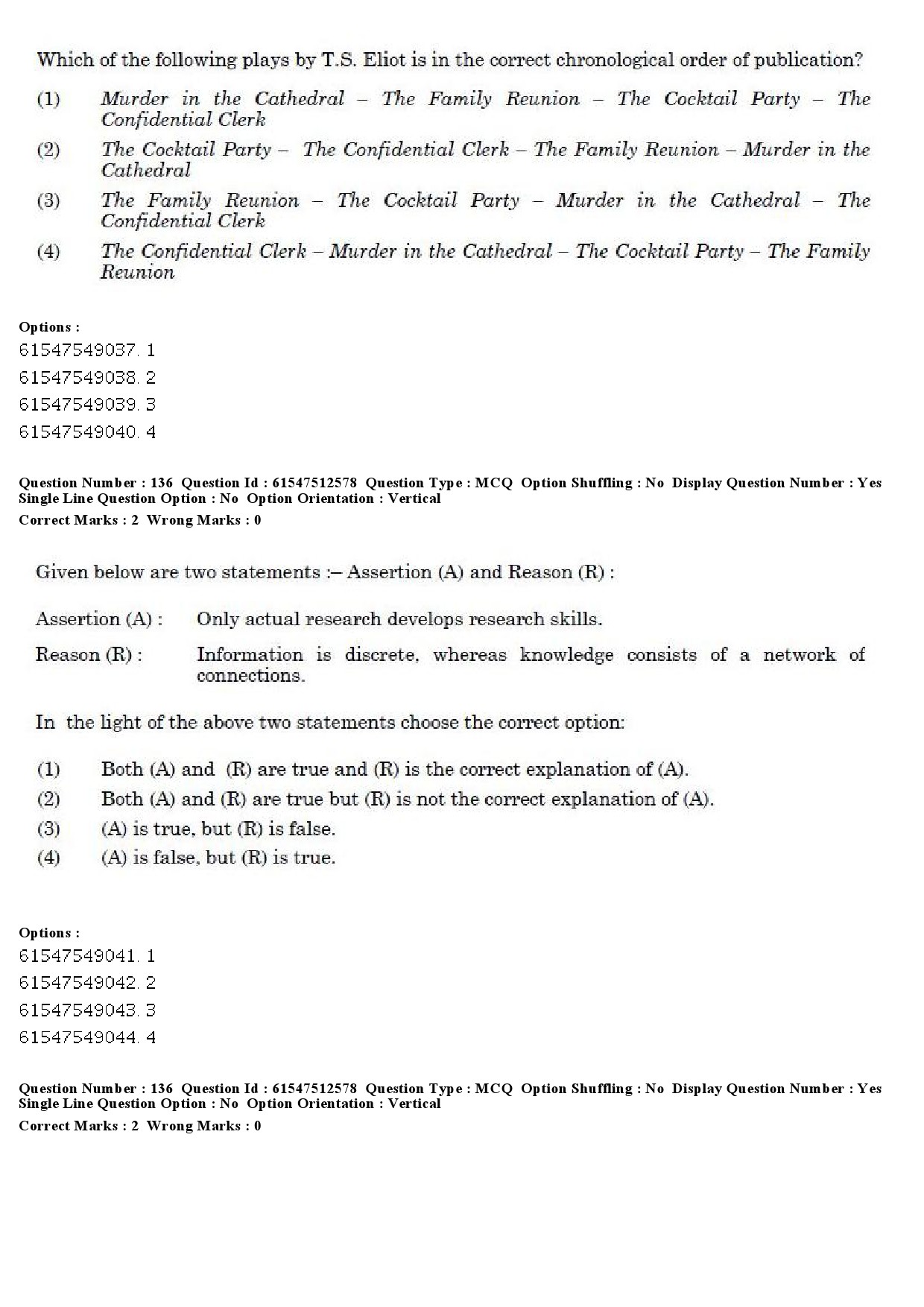 UGC NET English Question Paper December 2019 114