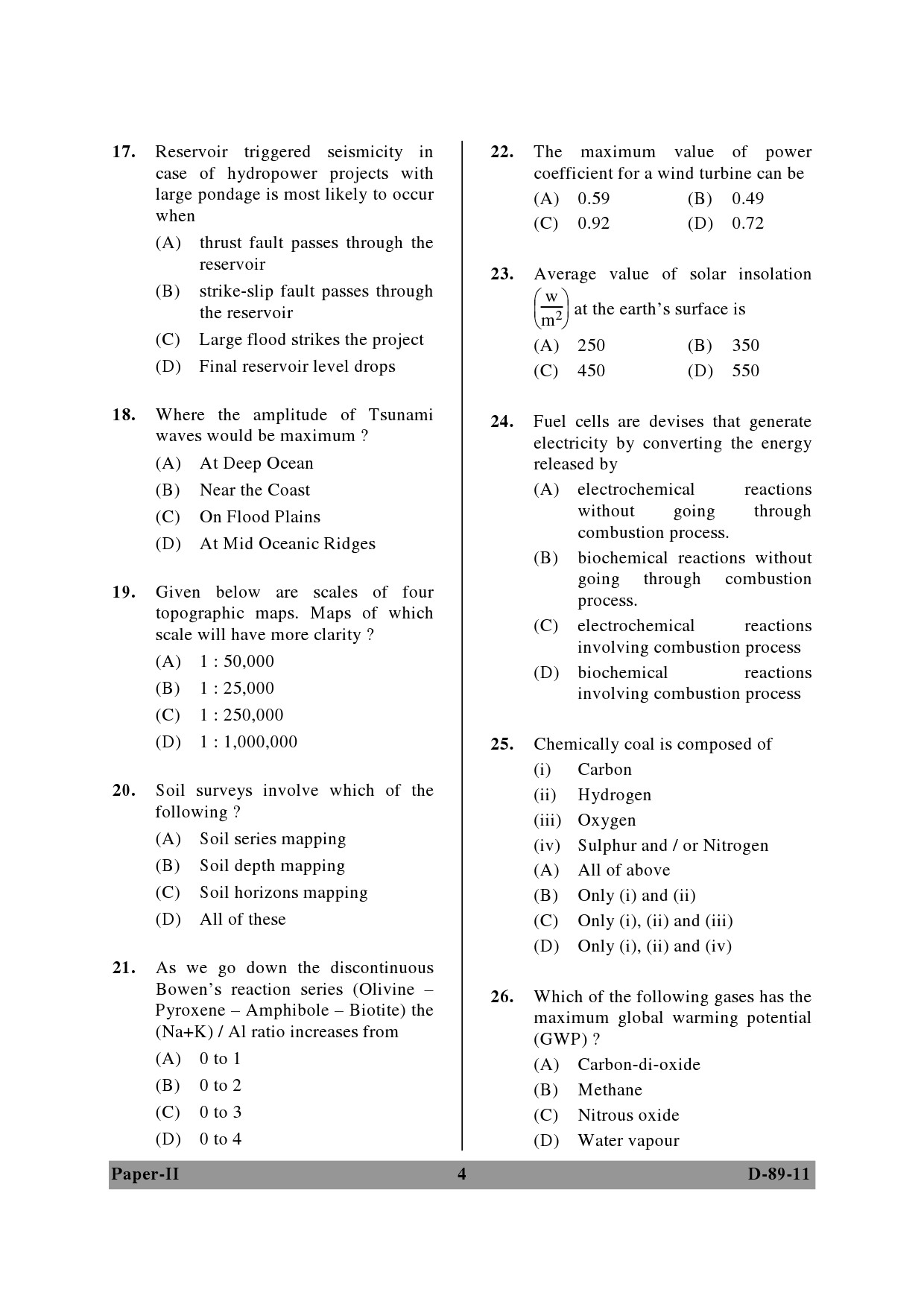 UGC NET Environmental Science Question Paper II December 2011 4