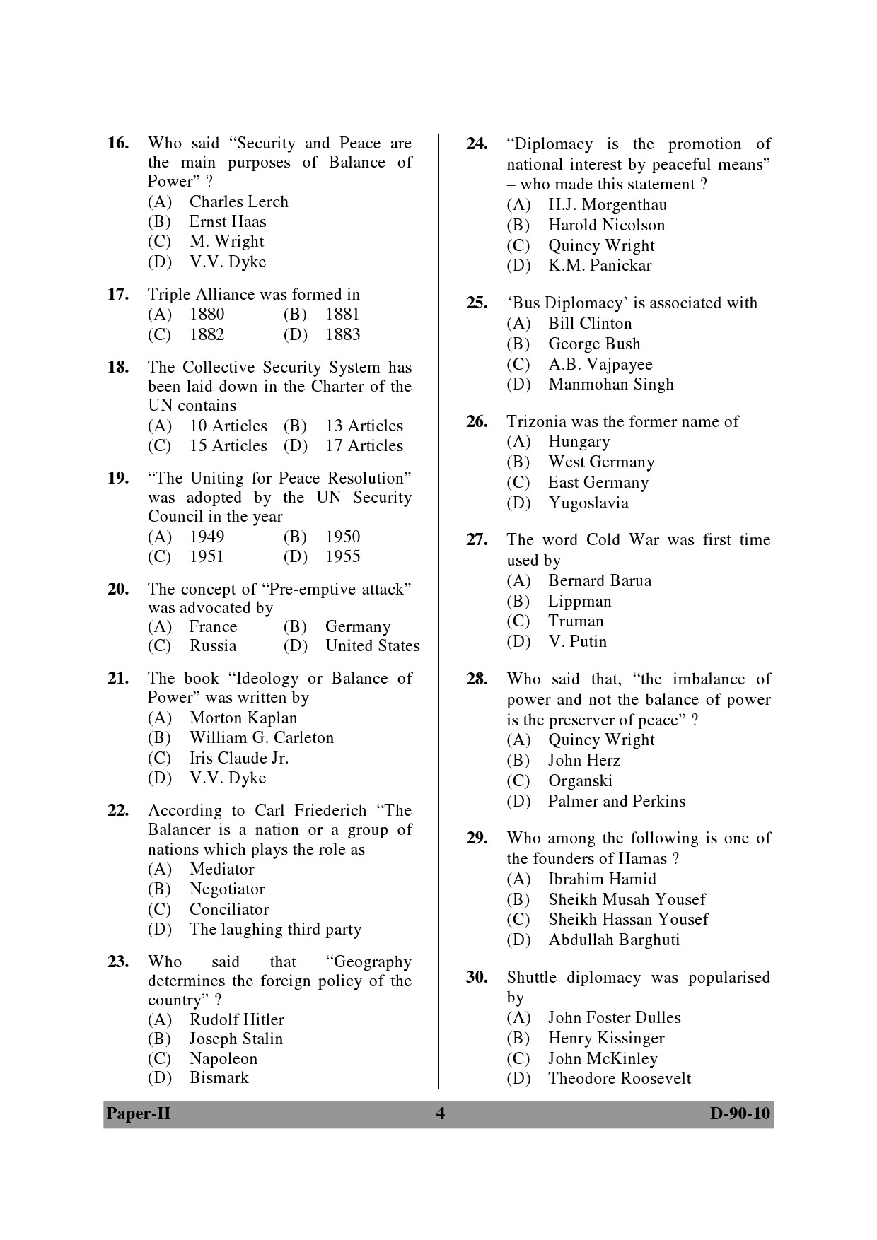 UGC NET Environmental Science Question Paper II Set 2 December 2010 4