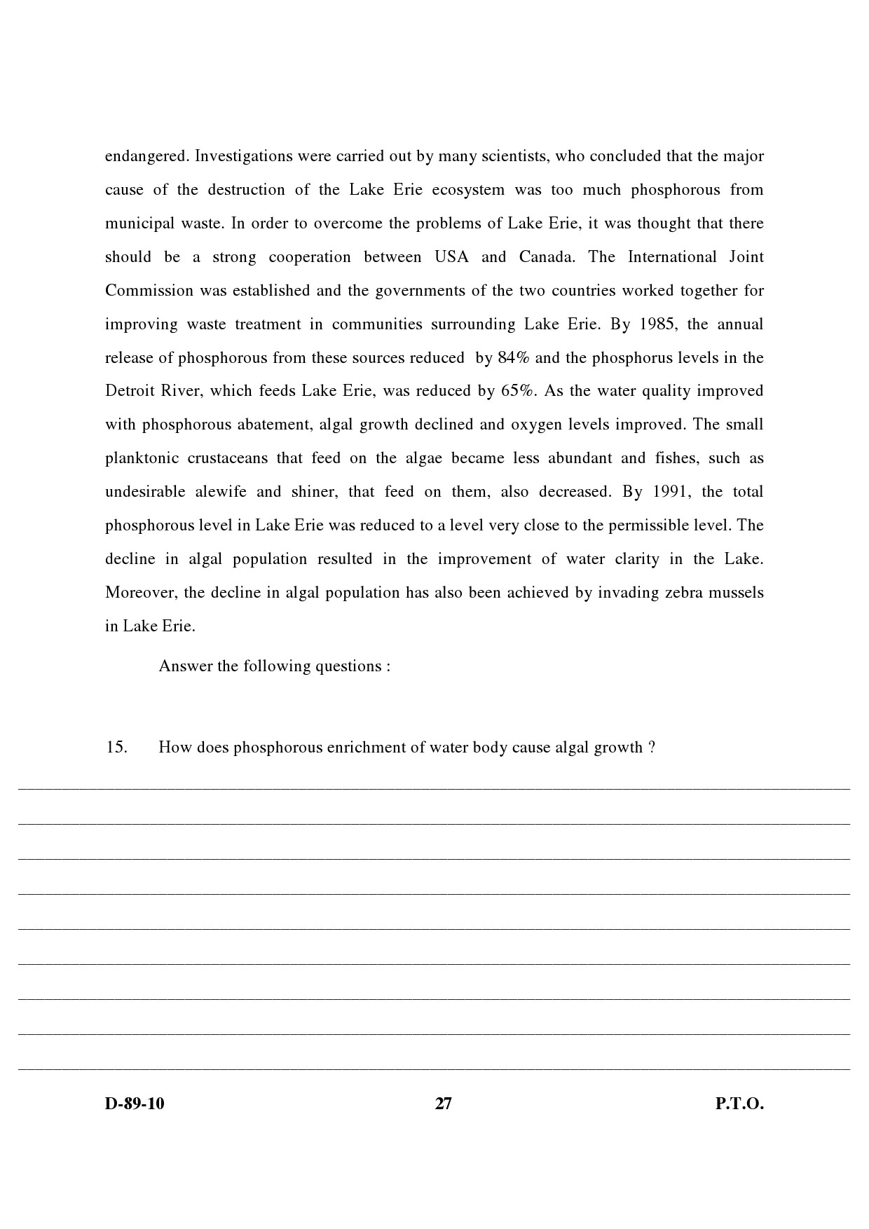 UGC NET Environmental Science Question Paper III December 2010 13