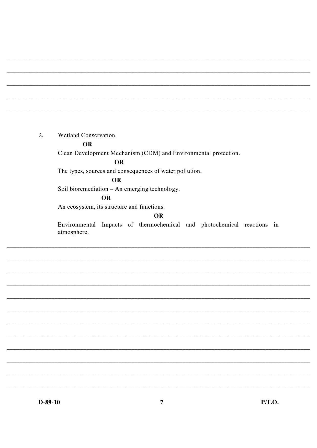 UGC NET Environmental Science Question Paper III December 2010 4