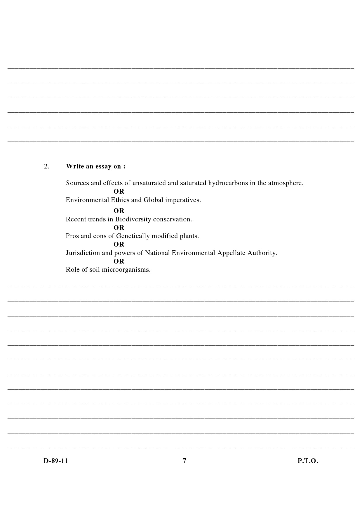 UGC NET Environmental Science Question Paper III December 2011 4