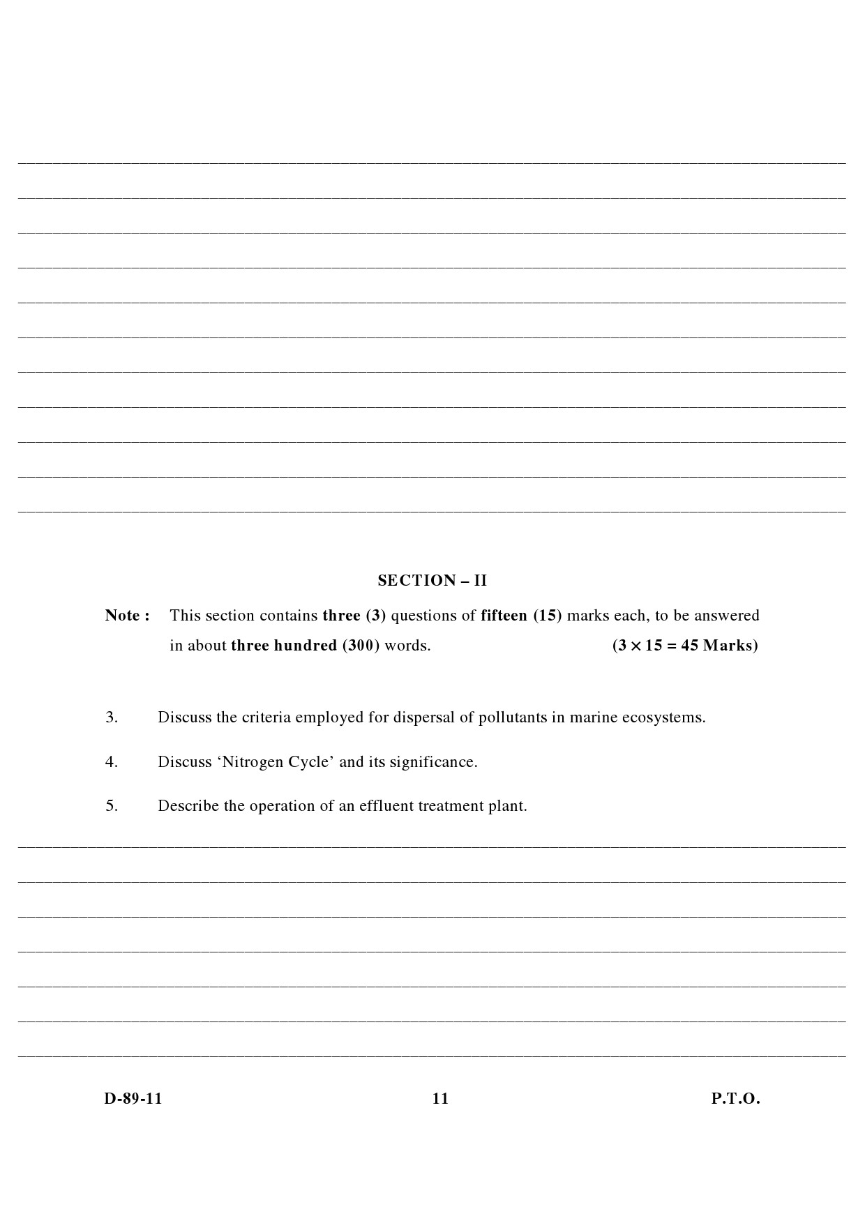 UGC NET Environmental Science Question Paper III December 2011 5