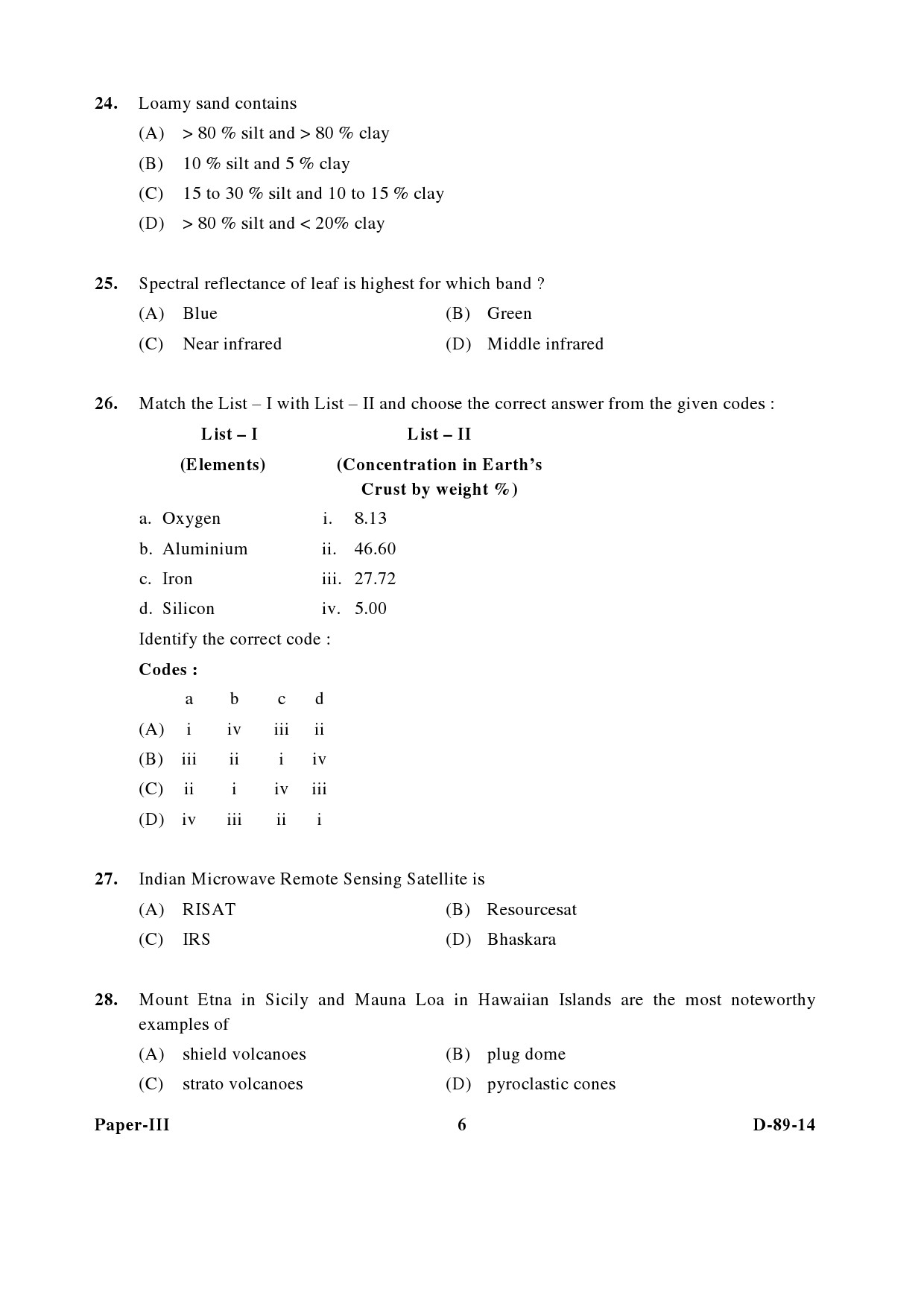 UGC NET Environmental Science Question Paper III December 2014 6