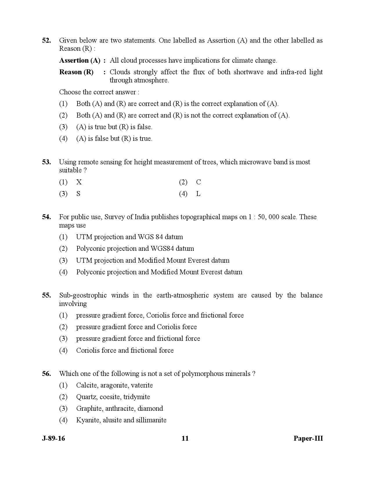 UGC NET Environmental Science Question Paper III July 2016 11