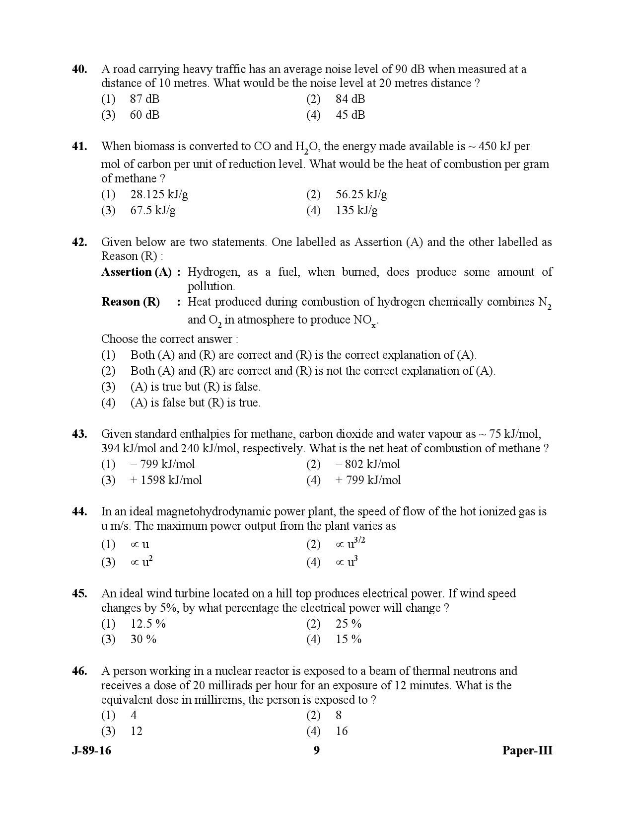 UGC NET Environmental Science Question Paper III July 2016 9